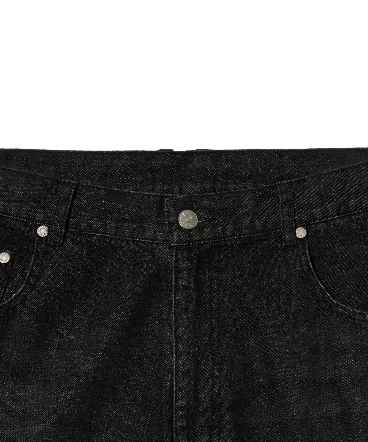 브라운브레스(BROWNBREATH) SPEAKER STRAIGHT PATCH JEAN - BLACK
