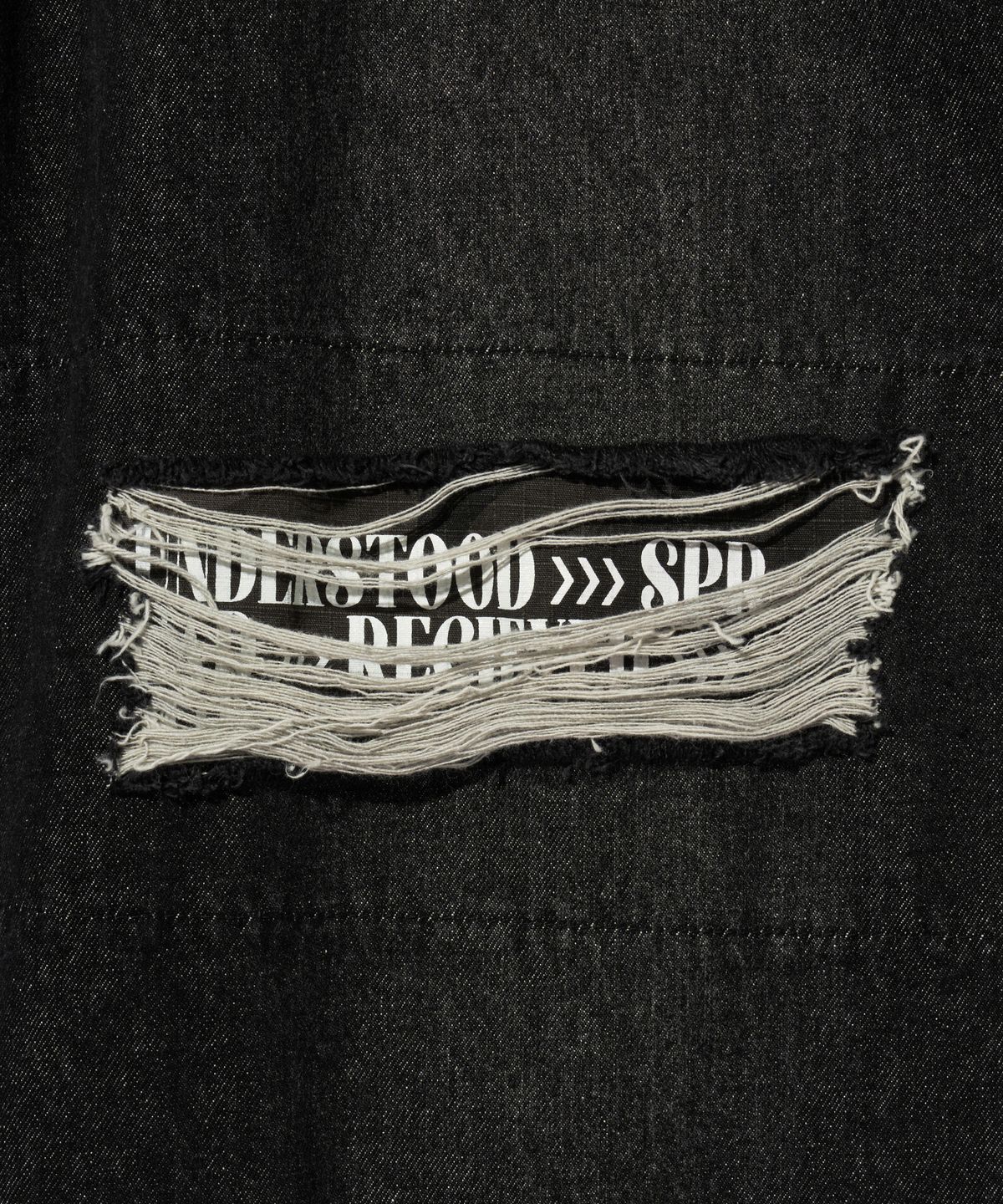 브라운브레스(BROWNBREATH) SPEAKER STRAIGHT PATCH JEAN - BLACK