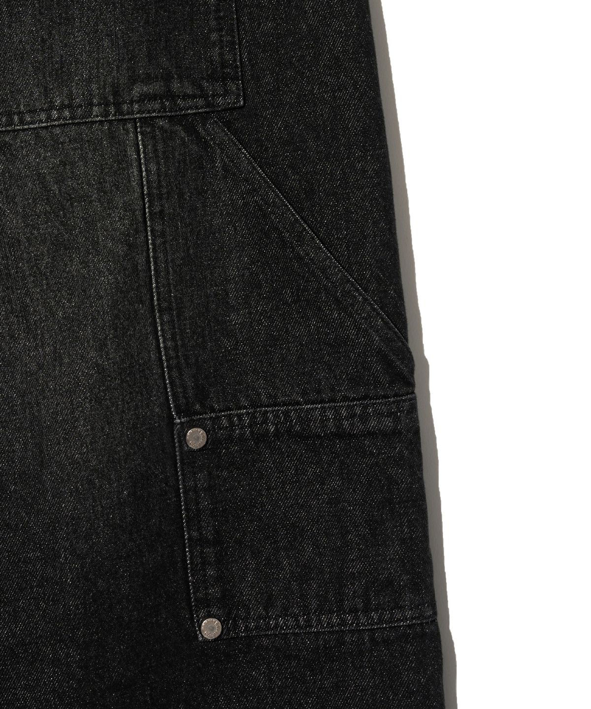 브라운브레스(BROWNBREATH) SPEAKER STRAIGHT PATCH JEAN - BLACK