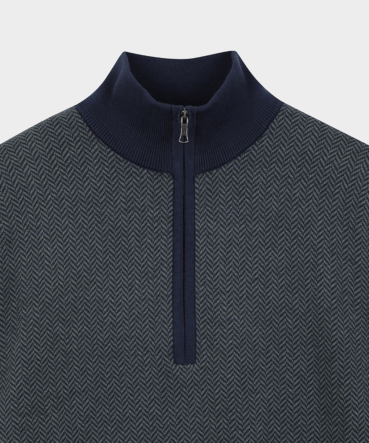 브룩스 브라더스(BROOKS BROTHERS) 헤링본 하프집 스웨터 (그린) (BBWWMF4540IEW)