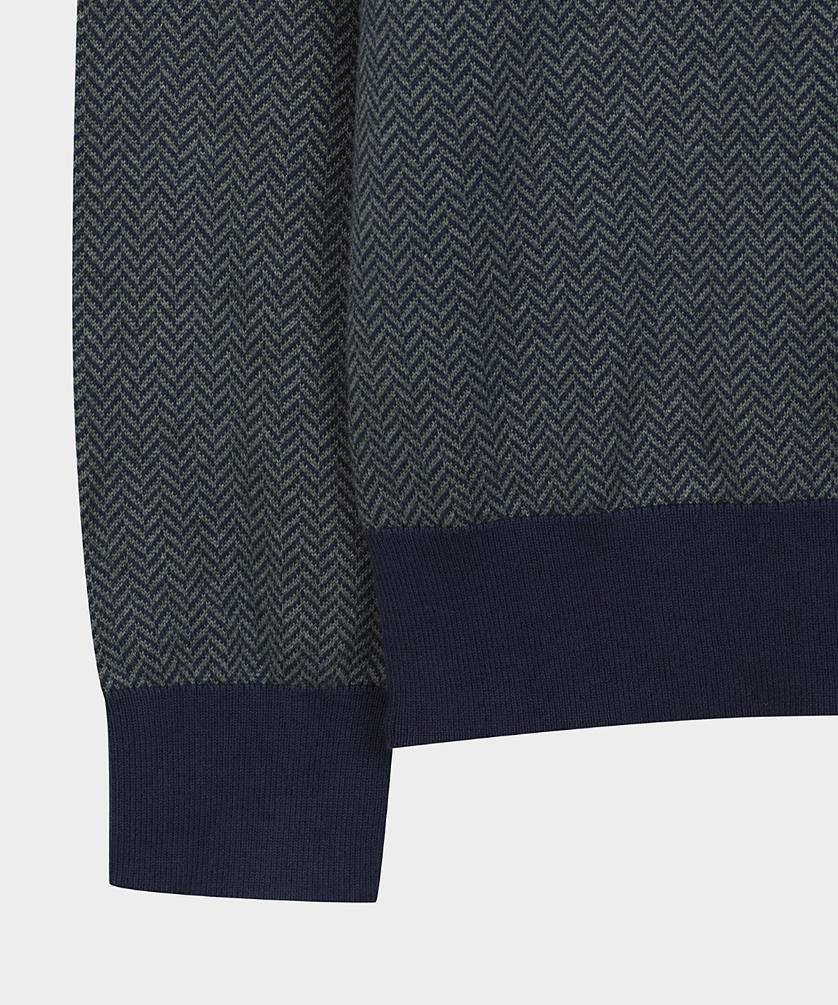 브룩스 브라더스(BROOKS BROTHERS) 헤링본 하프집 스웨터 (그린) (BBWWMF4540IEW)