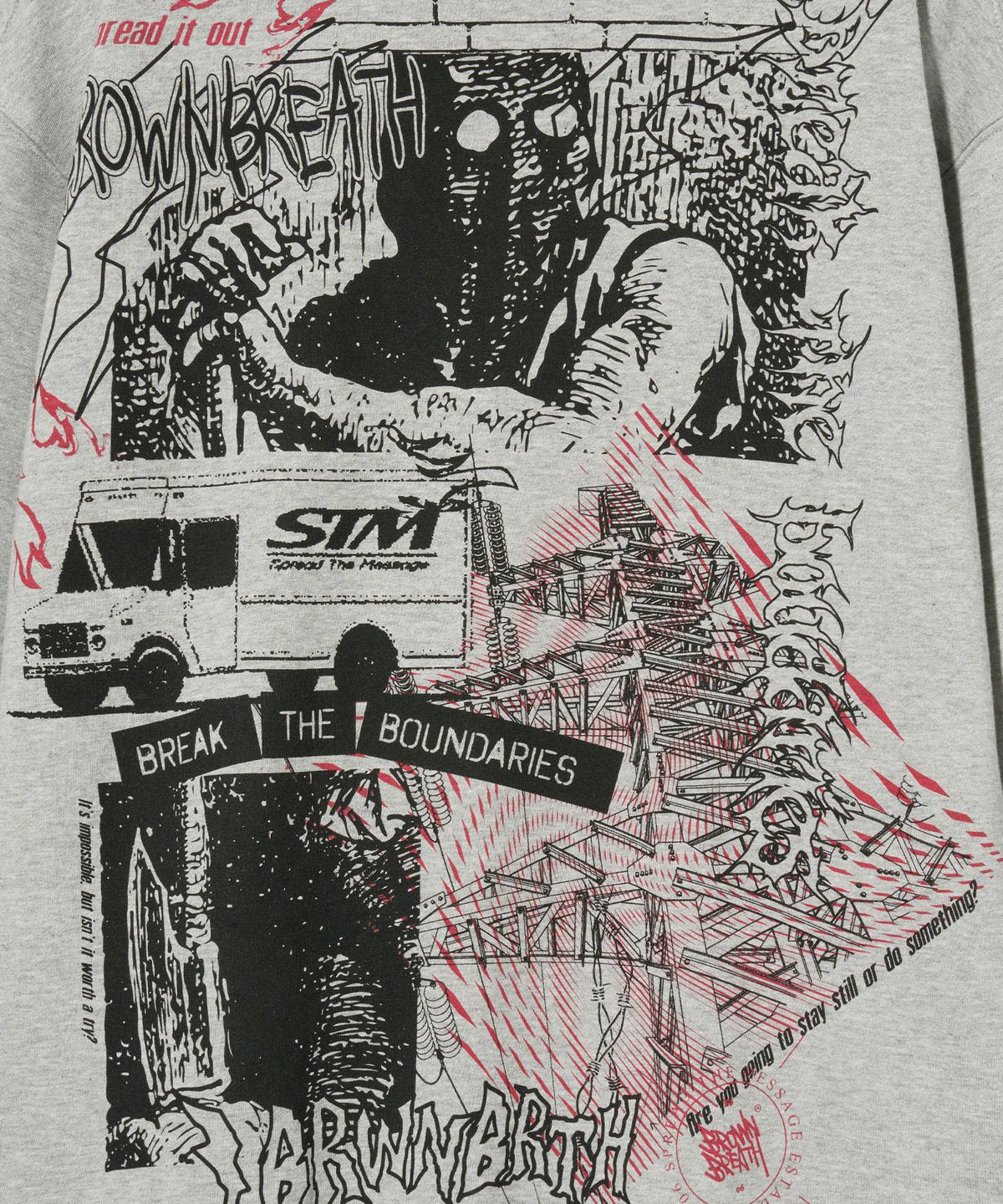 브라운브레스(BROWNBREATH) SPREAD IT OUT HOODIE - MELANGE GREY