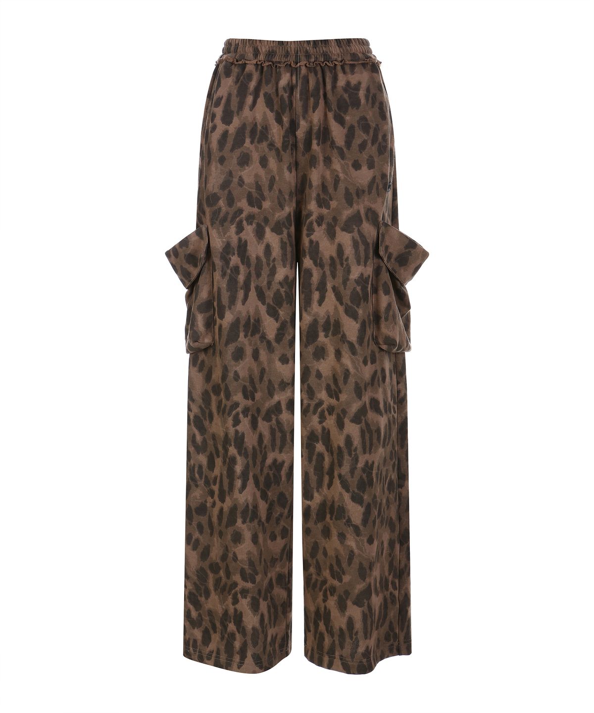 라라폭스(LALAFOX) LEOPARD PRINT WIDE SWEAT PANTS BROWN BQ4CP001