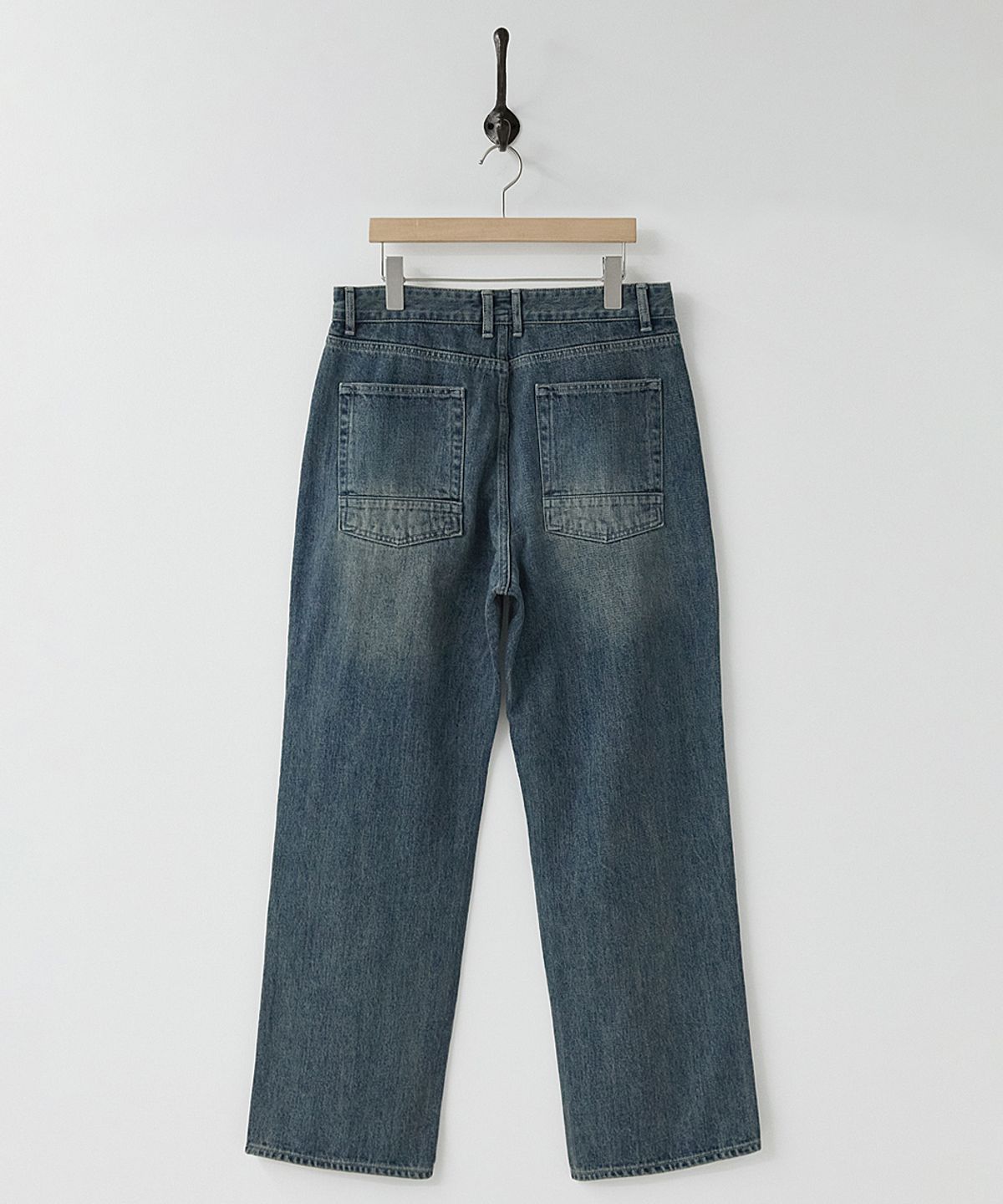 러프사이드(ROUGHSIDE) Drape Denim Pants Medium Blue