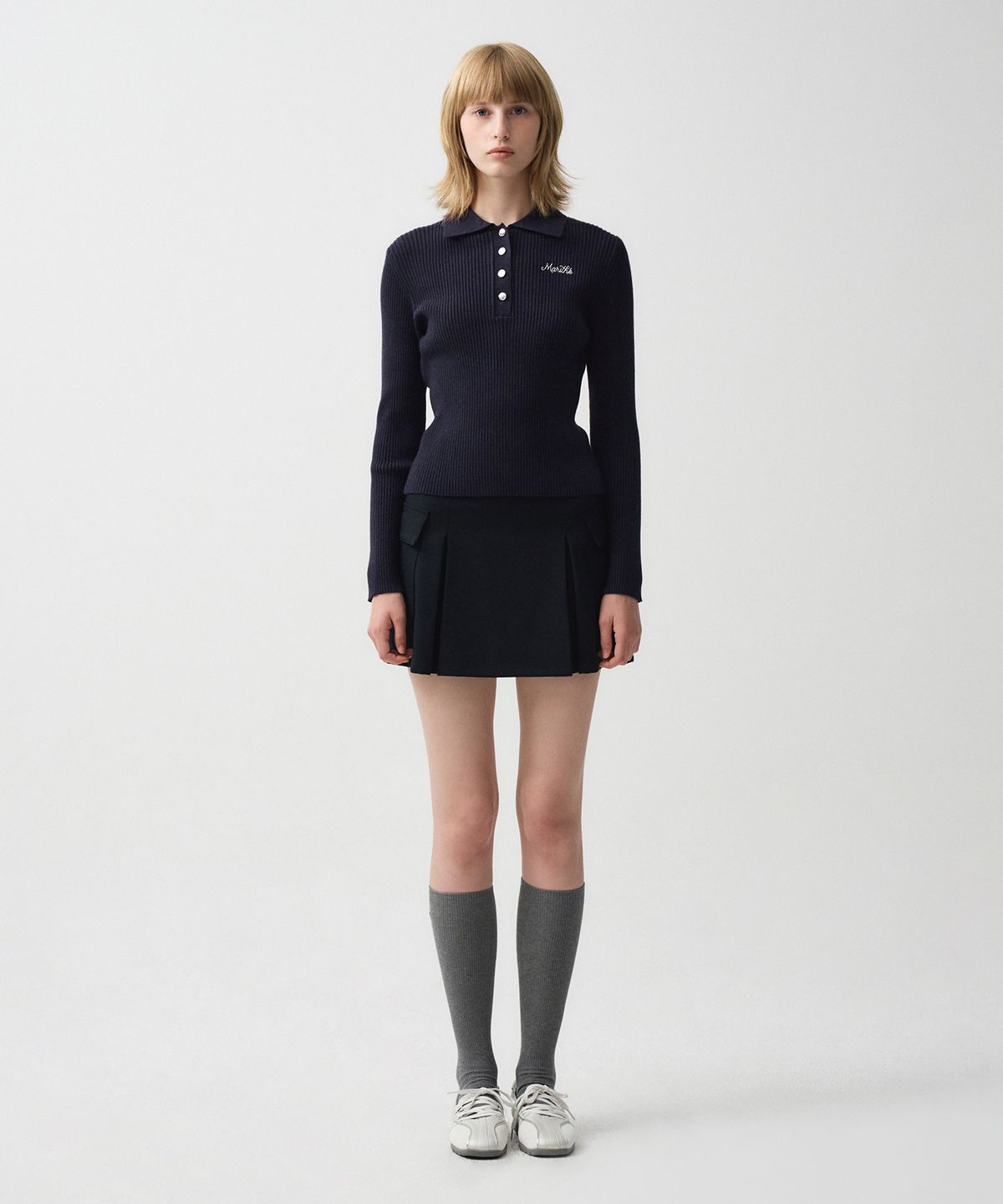 마리떼 스포츠(MARITHÉ SPORT) MOUVEMENT W CARGO PLEATED SKIRT dark navy