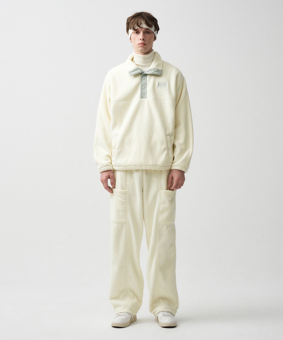 마리떼 스포츠(MARITHÉ SPORT) MOUVEMENT FLEECE WIDE PANTS ivory