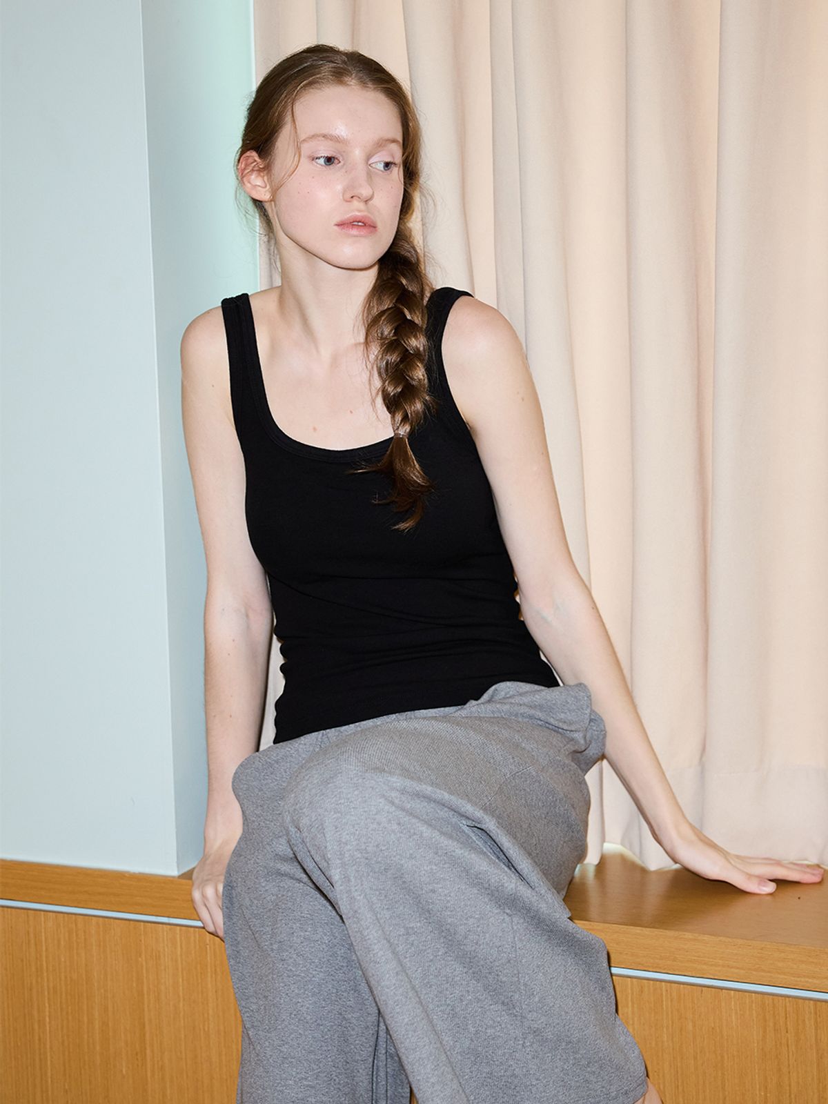 멜라니조이(MELANIE JOY) MJ_Loose fit tank top_4color