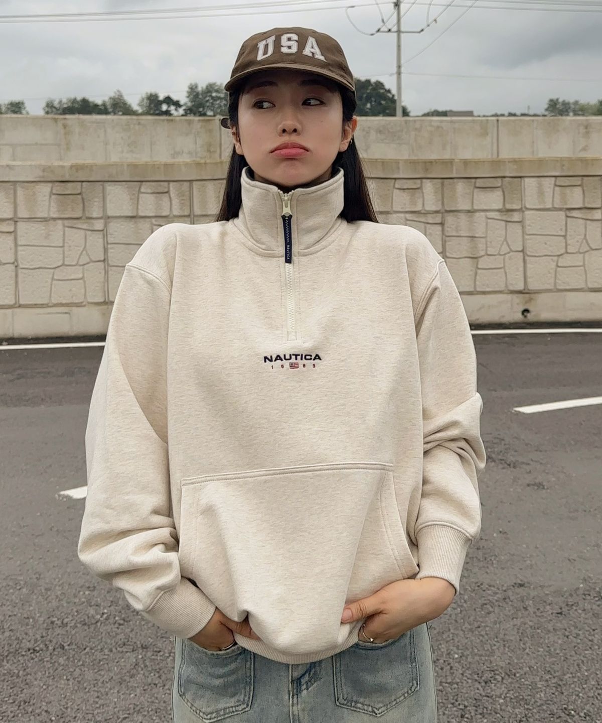 노티카(NAUTICA) 83플래그 하프집업 스웨트셔츠 NSW4635