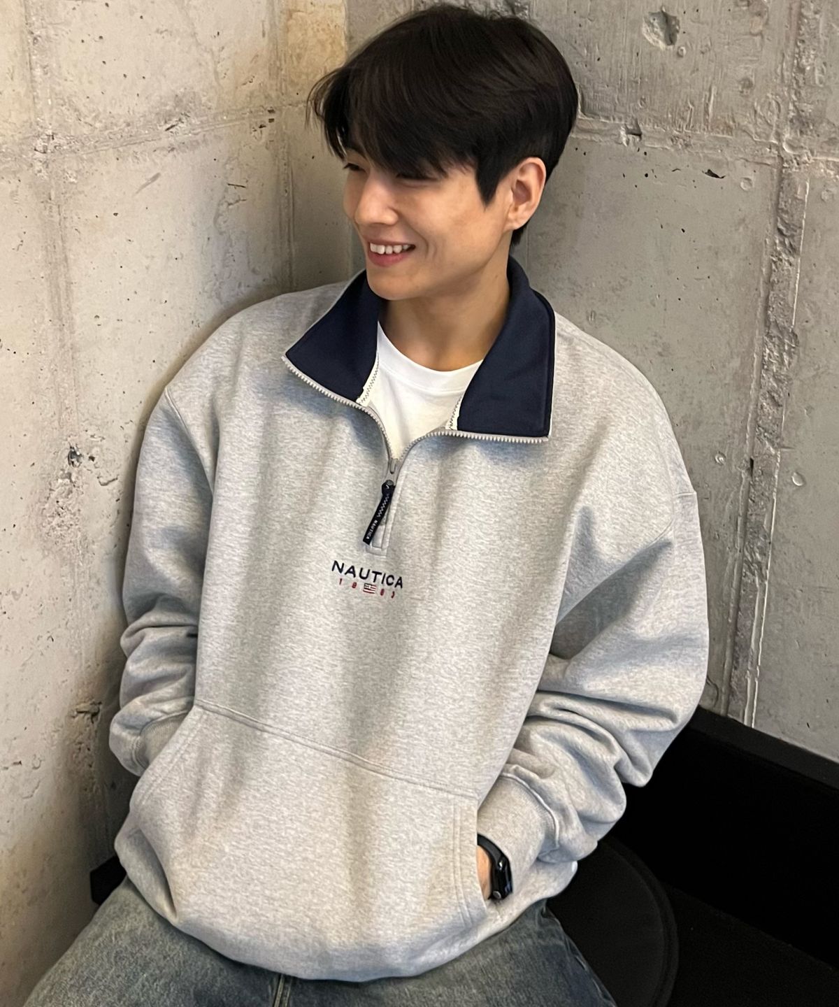 노티카(NAUTICA) 83플래그 하프집업 스웨트셔츠 NSW4635