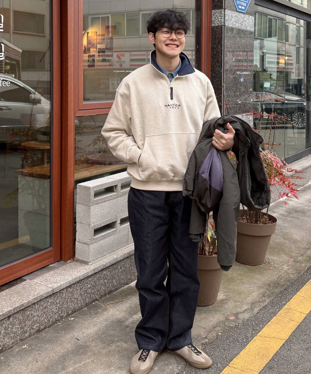 노티카(NAUTICA) 83플래그 하프집업 스웨트셔츠 NSW4635
