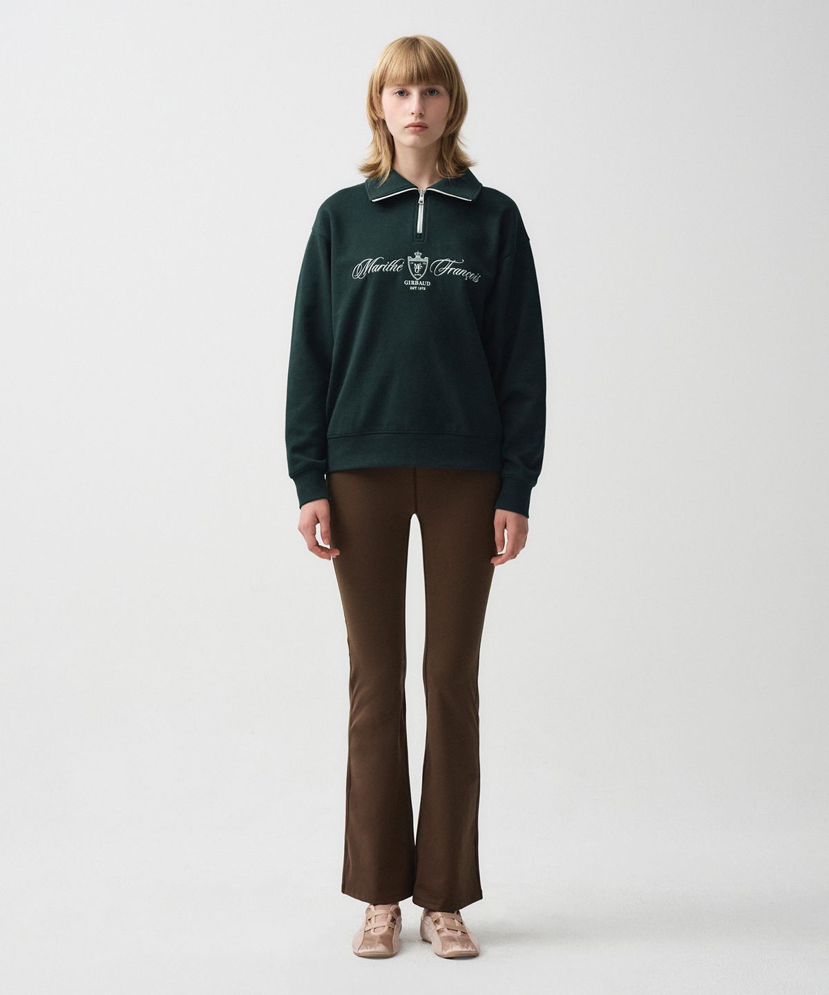 마리떼 스포츠(MARITHÉ SPORT) MOUVEMENT W CLASSIC LOGO BOOTCUT LEGGINGS brown