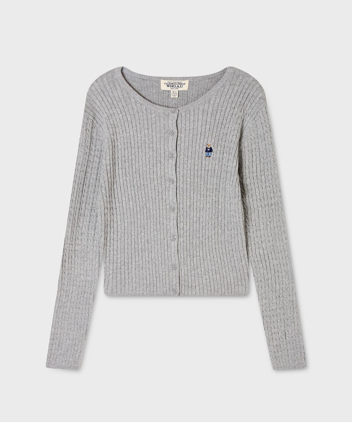 후아유(WHO.A.U) High Gauge Cotton Cable Cardigan / WHCKG4821F