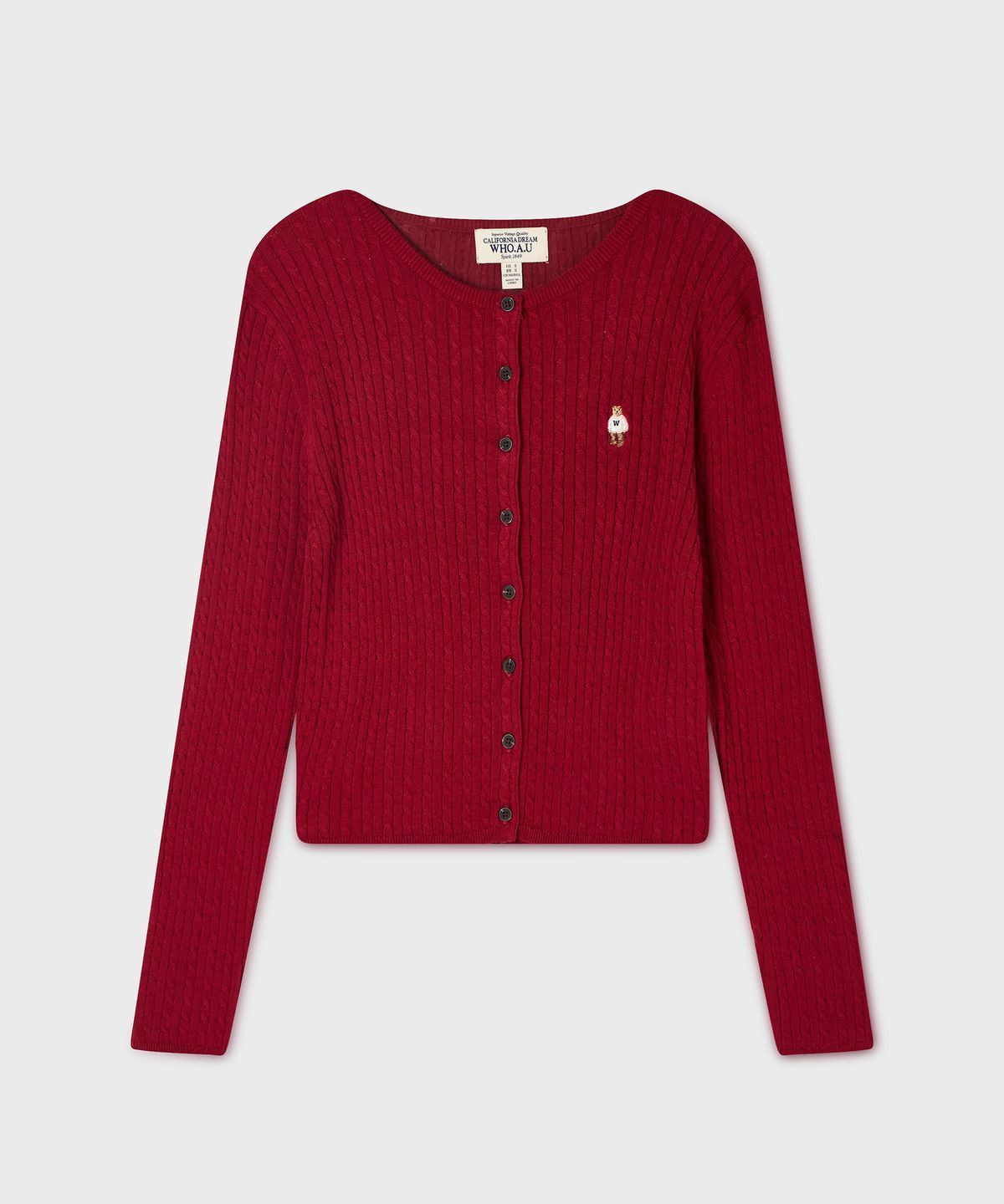 후아유(WHO.A.U) High Gauge Cotton Cable Cardigan / WHCKG4821F