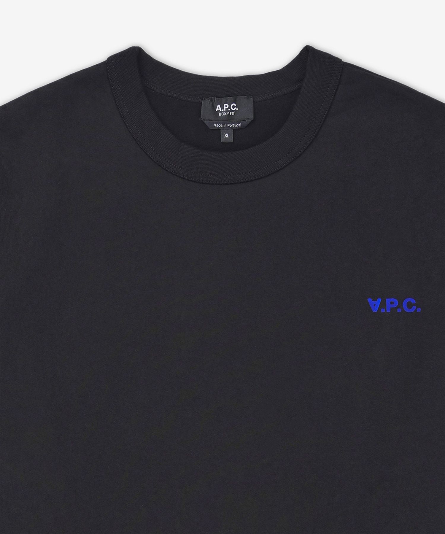 ★A.P.C.★ Petite VPC boxy fit sweatshirt dark navy COHBRH27 A.P.C. Boxy Fit Petit VPC Sweatshirt Dark Navy/Ecru