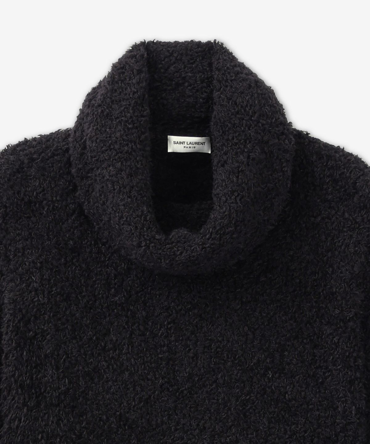 생로랑(SAINT LAURENT) 크롭 터틀넥 니트 - 블랙 / 802477Y76UX1000