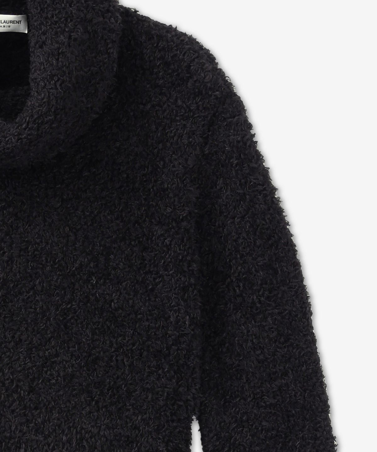 생로랑(SAINT LAURENT) 크롭 터틀넥 니트 - 블랙 / 802477Y76UX1000