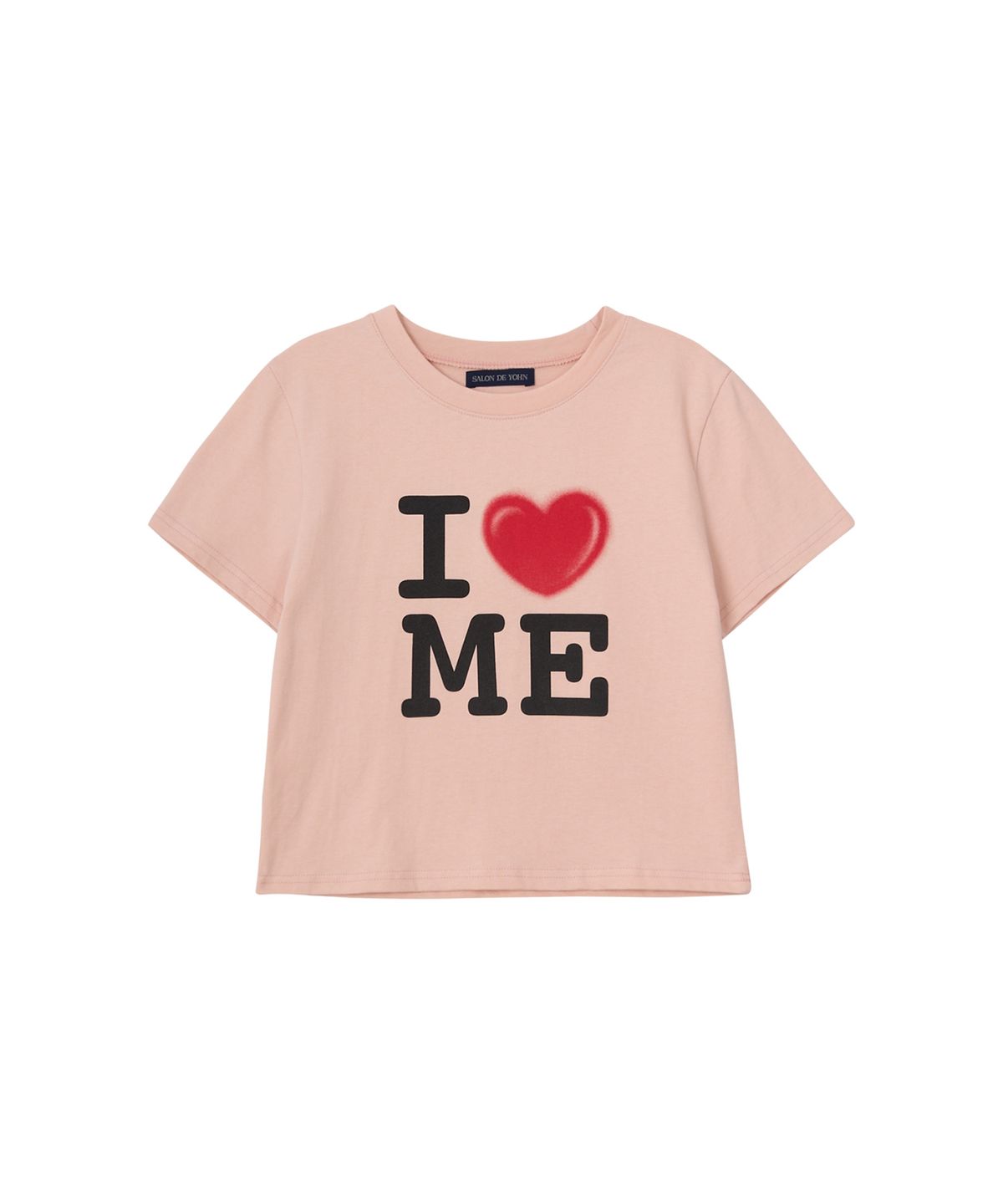 살롱 드 욘(SALON DE YOHN) I Love Me Crop T_ Pink