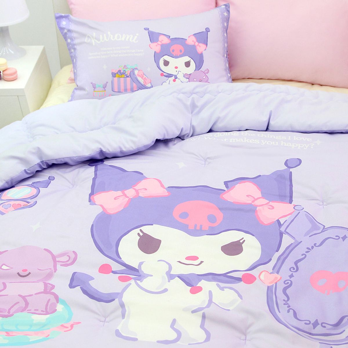 나라홈데코(NARAHOMEDECO) 산리오 쿠로미 차렵이불 베개커버 침구세트 코스메틱