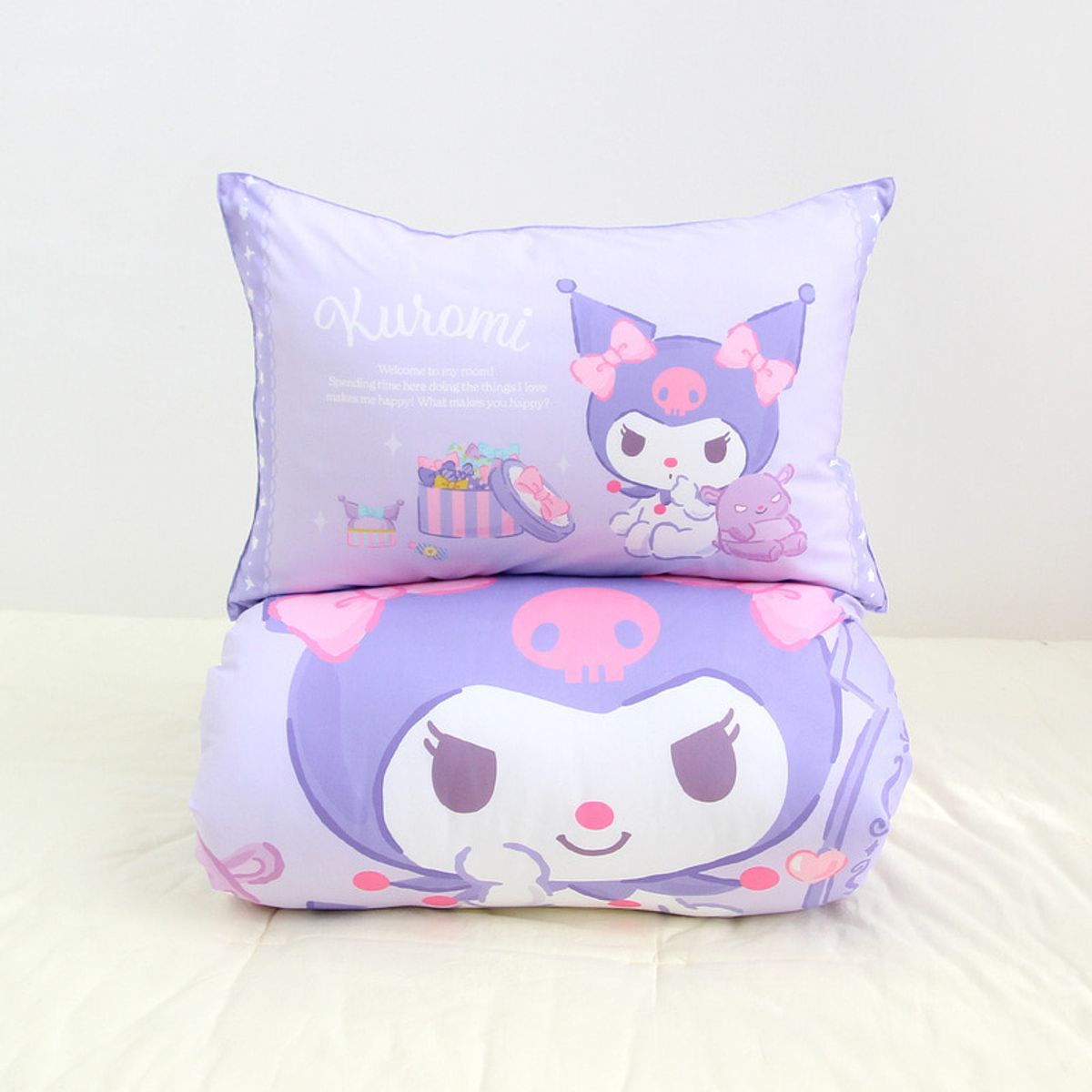 나라홈데코(NARAHOMEDECO) 산리오 쿠로미 차렵이불 베개커버 침구세트 코스메틱