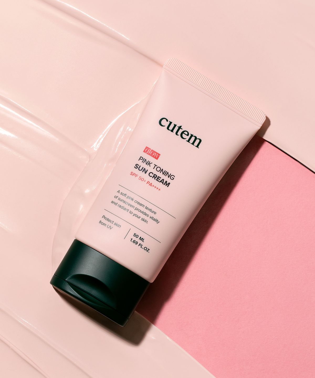 큐템(CUTEM) 글로우 핑크 토닝 톤업 선크림 50ml