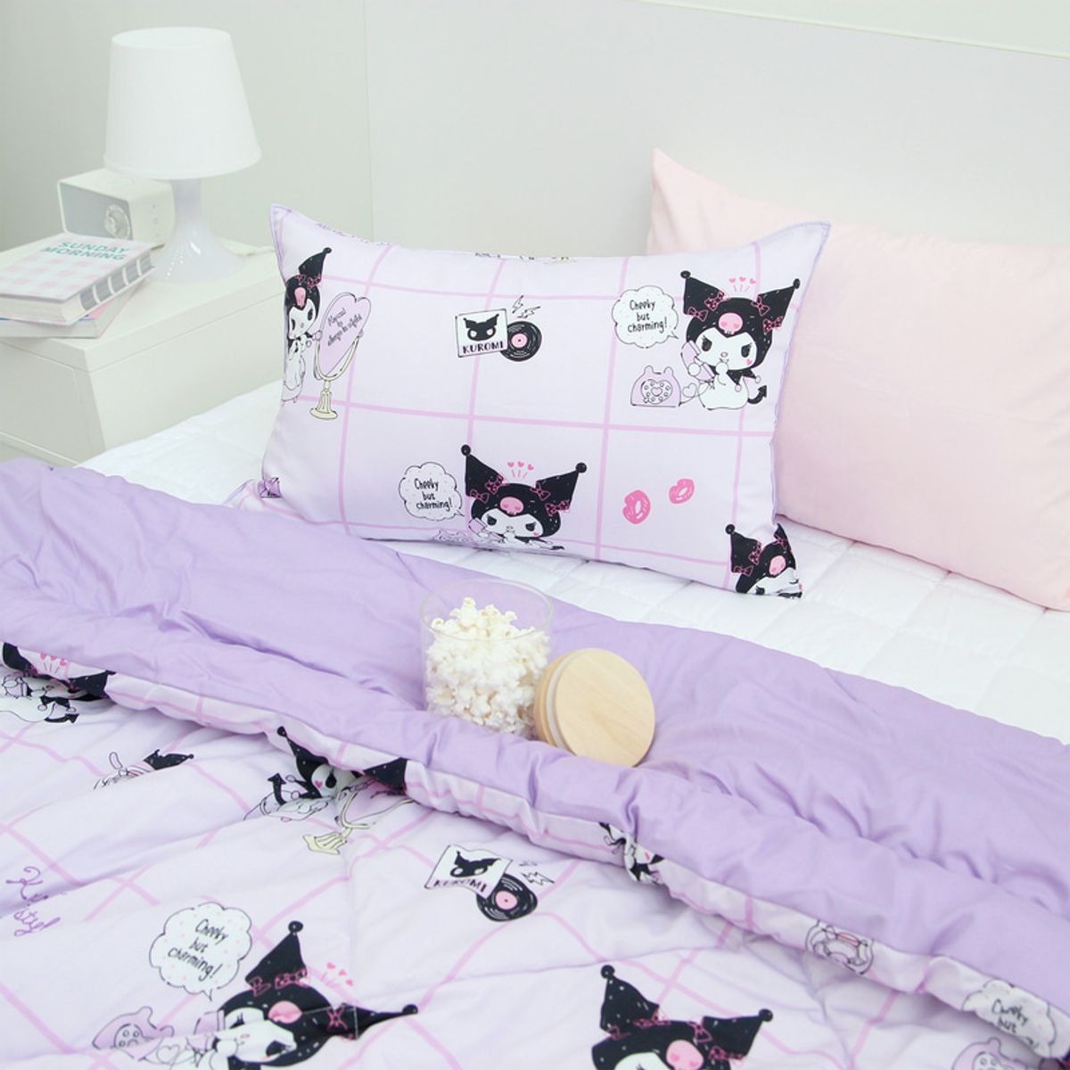 나라홈데코(NARAHOMEDECO) 산리오 쿠로미 순면차렵이불 베개커버 침구세트 큐티