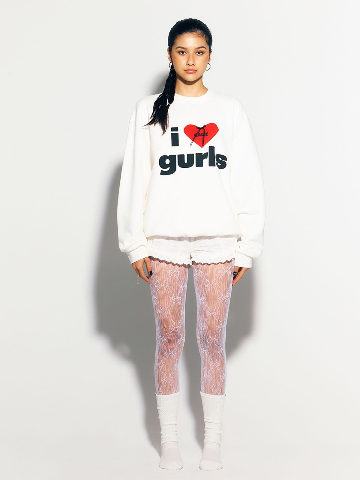 에즈이프 캘리(ASIF CALIE) CALIE GURLS KNEE SOCKS WHITE