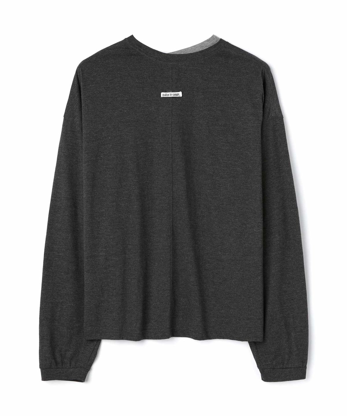 더블유엠씨(WMC) 더블넥 롱슬리브_CHARCOAL GREY