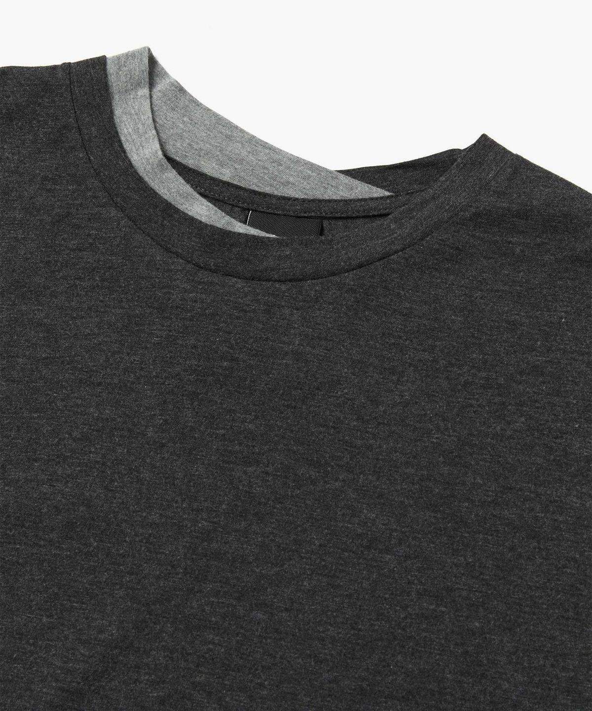 더블유엠씨(WMC) 더블넥 롱슬리브_CHARCOAL GREY