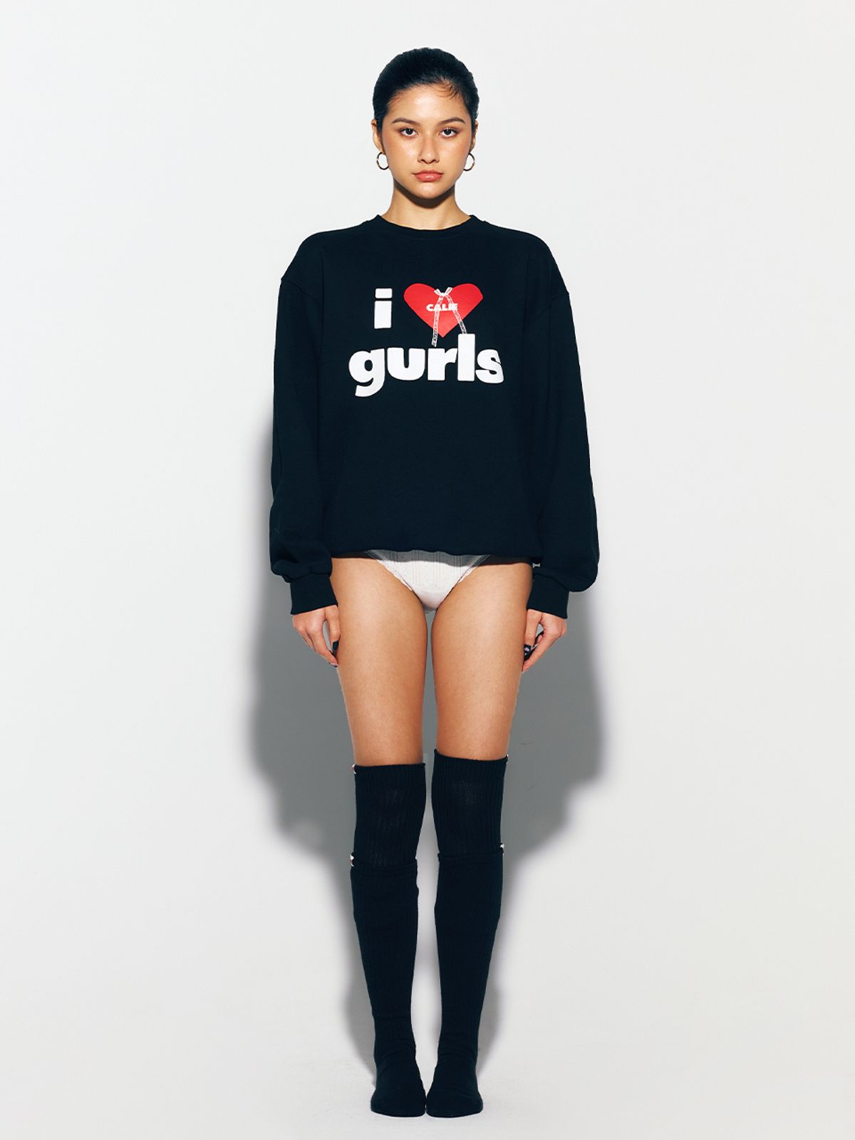 에즈이프 캘리(ASIF CALIE) CALIE GURLS OVER KNEE SOCKS BLACK