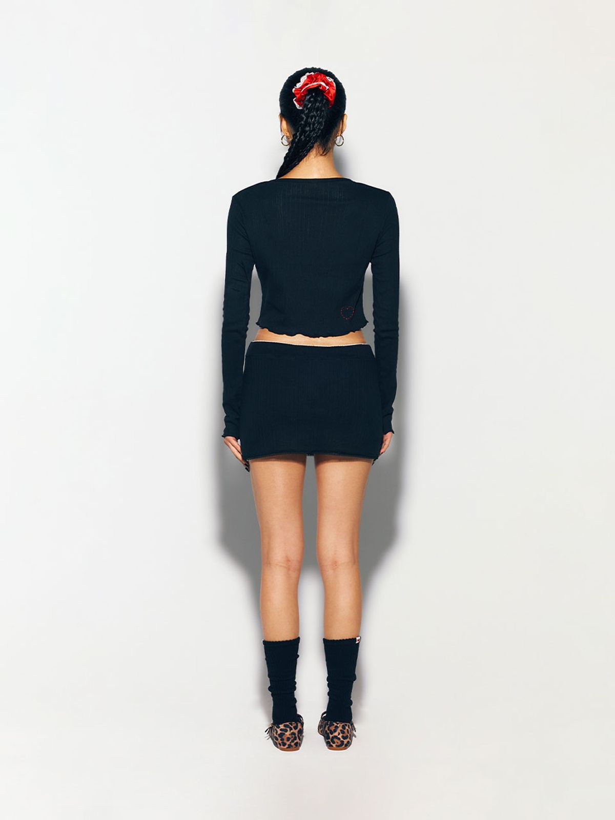 에즈이프 캘리(ASIF CALIE) GURLS SLIT TIGHT MINI SKIRT BLACK