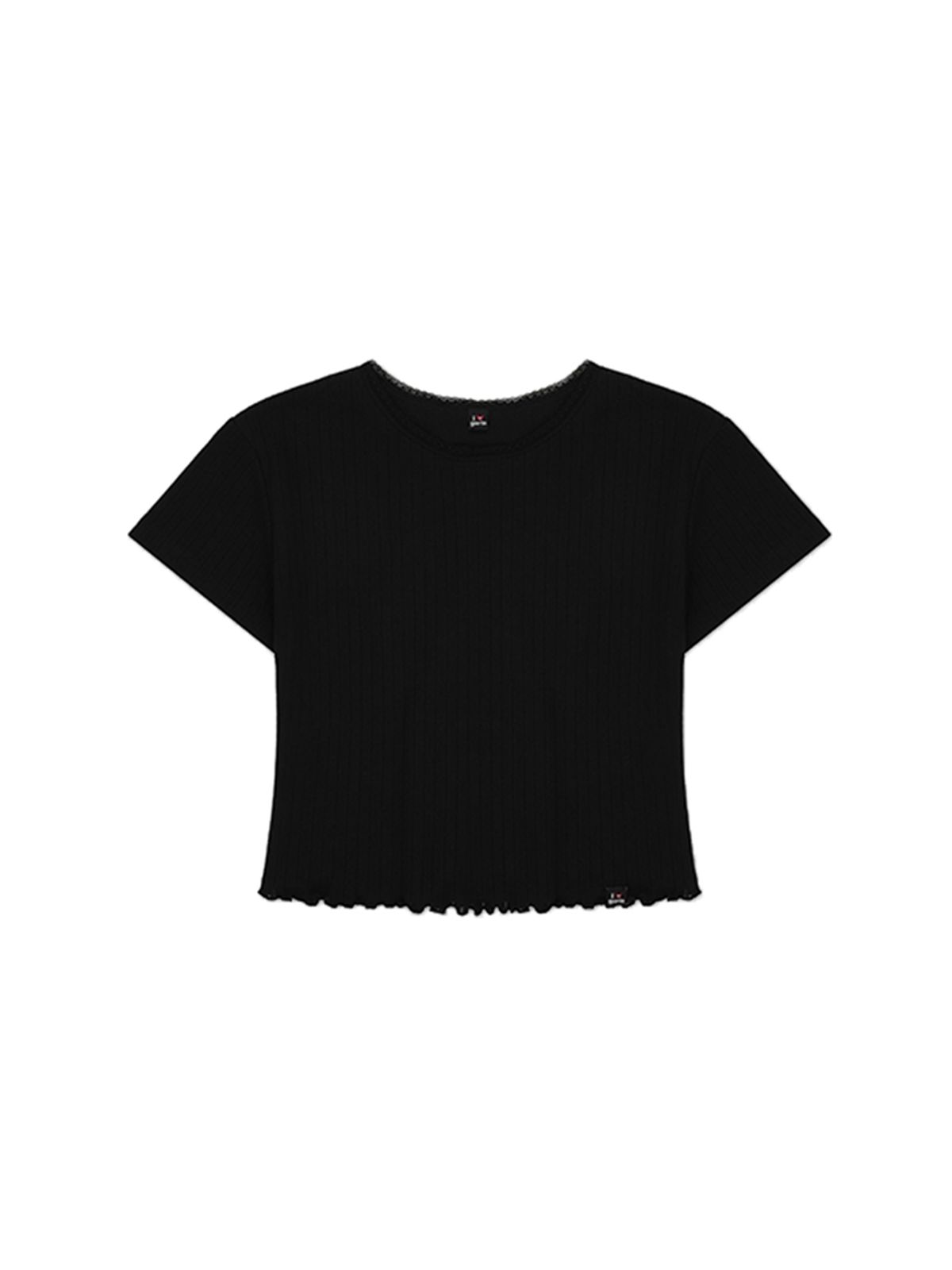 에즈이프 캘리(ASIF CALIE) GURLS BASIC LACE T-SHIRT BLACK