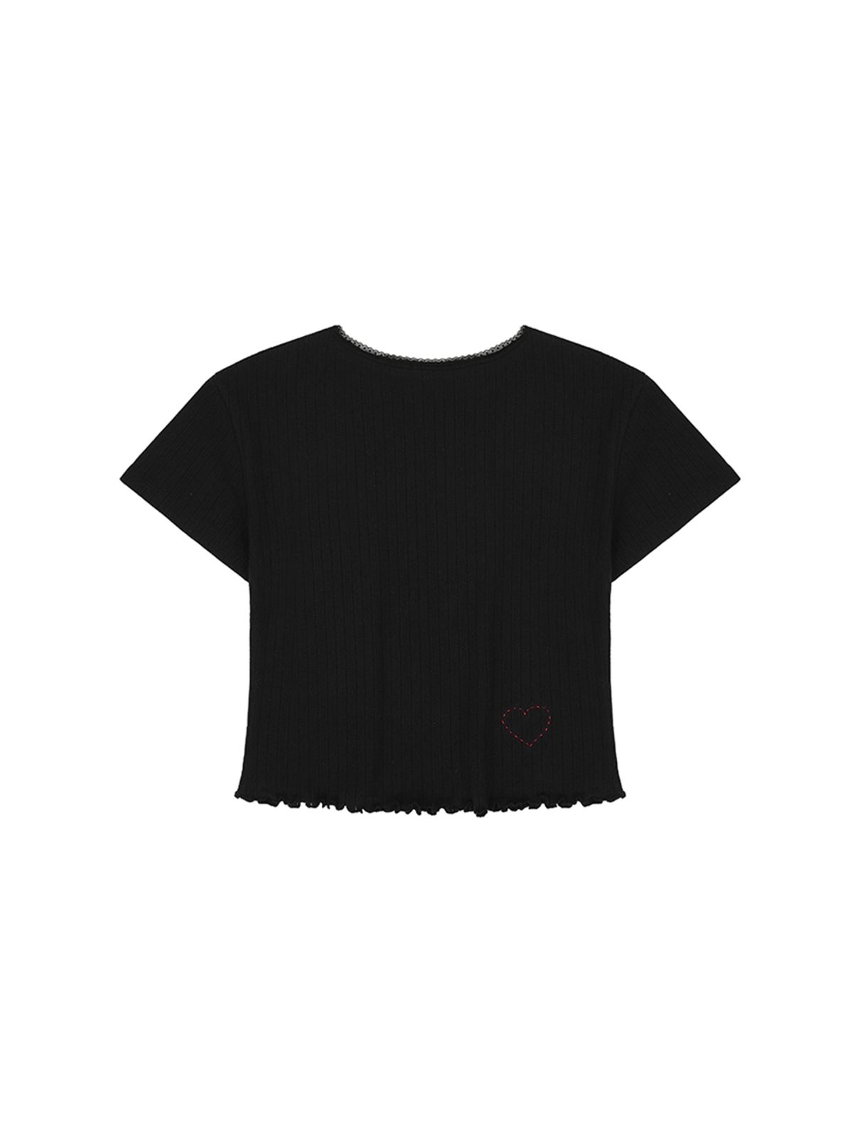 에즈이프 캘리(ASIF CALIE) GURLS BASIC LACE T-SHIRT BLACK