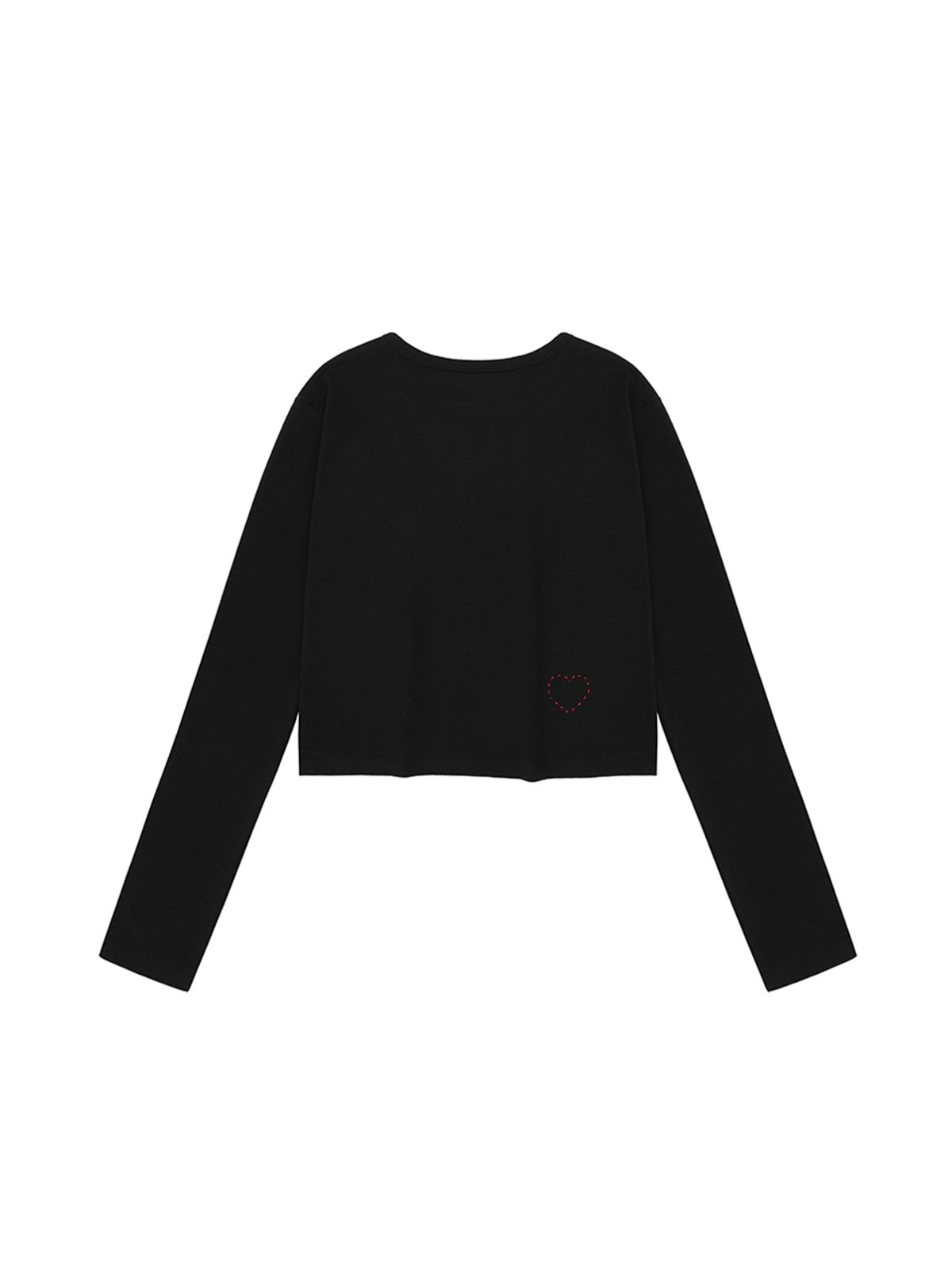 에즈이프 캘리(ASIF CALIE) GURLS BASIC CROP LONG SLEEVE T-SHIRT BLACK