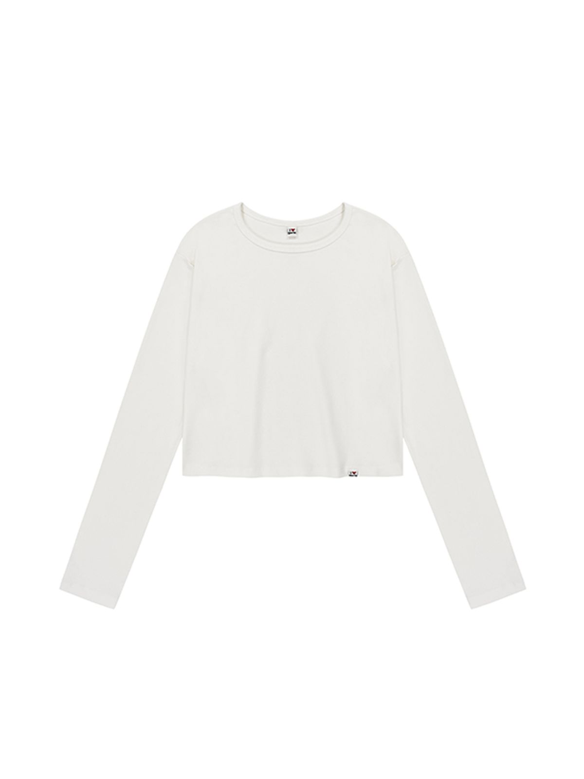 에즈이프 캘리(ASIF CALIE) GURLS BASIC CROP LONG SLEEVE T-SHIRT WHITE