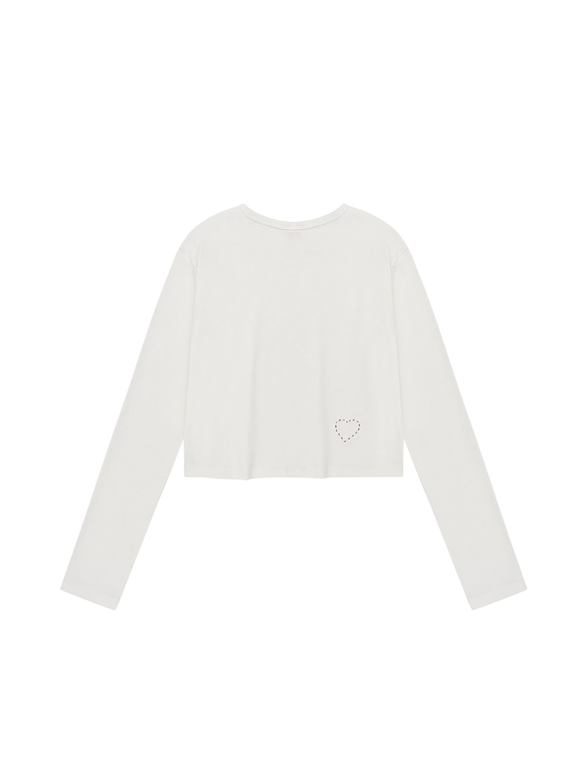 에즈이프 캘리(ASIF CALIE) GURLS BASIC CROP LONG SLEEVE T-SHIRT WHITE