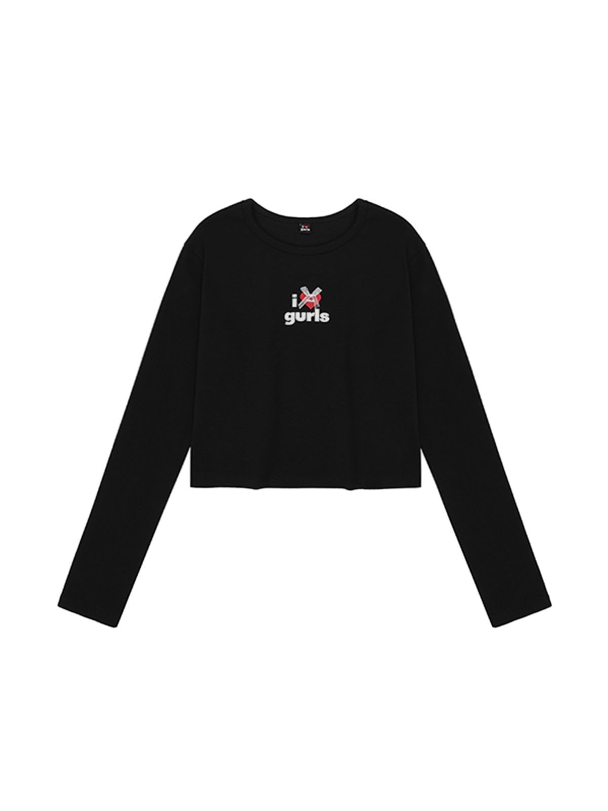 에즈이프 캘리(ASIF CALIE) GURLS CROP LONG SLEEVE T-SHIRT BLACK