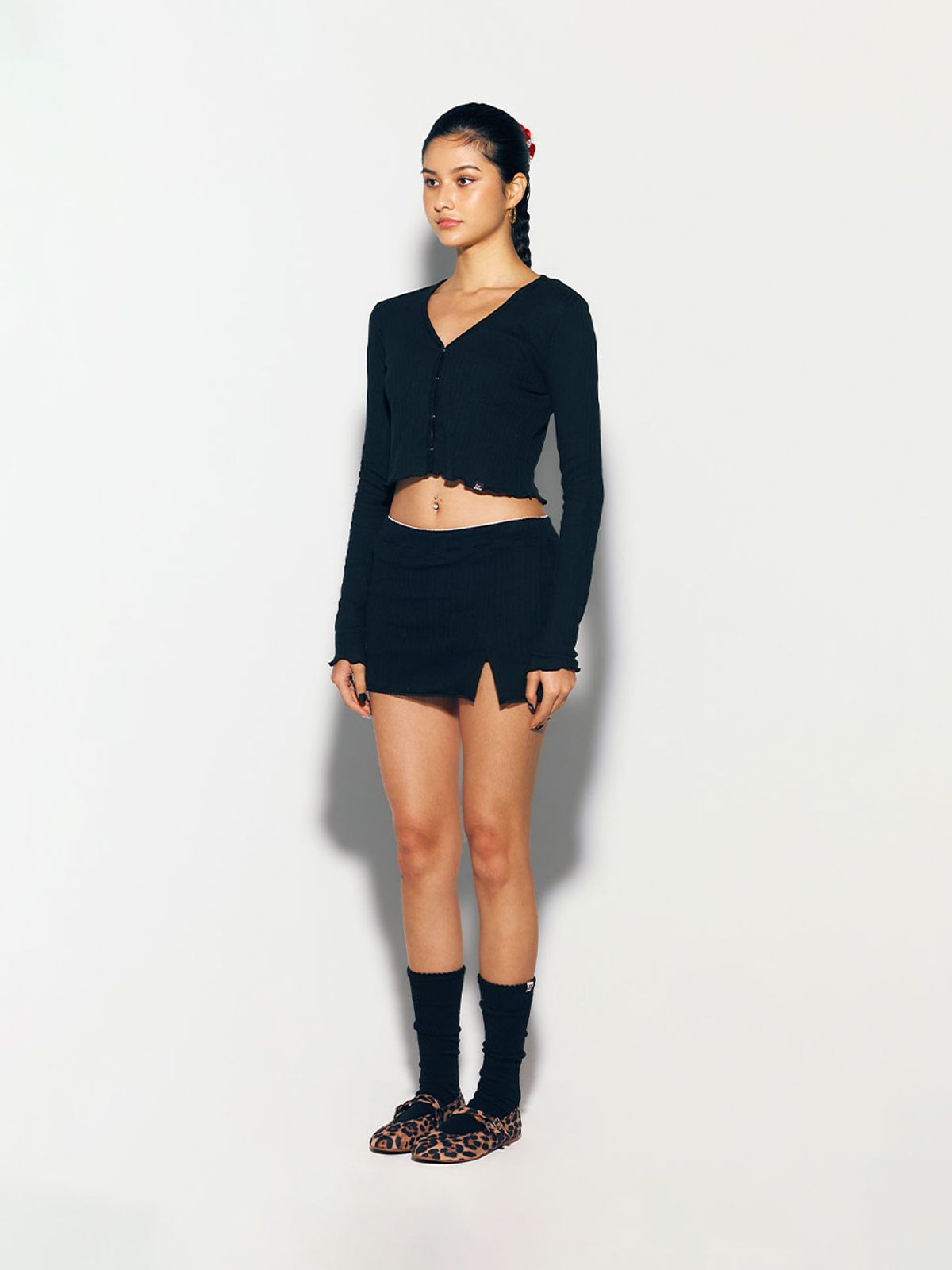 에즈이프 캘리(ASIF CALIE) GURLS BASIC CARDIGAN BLACK