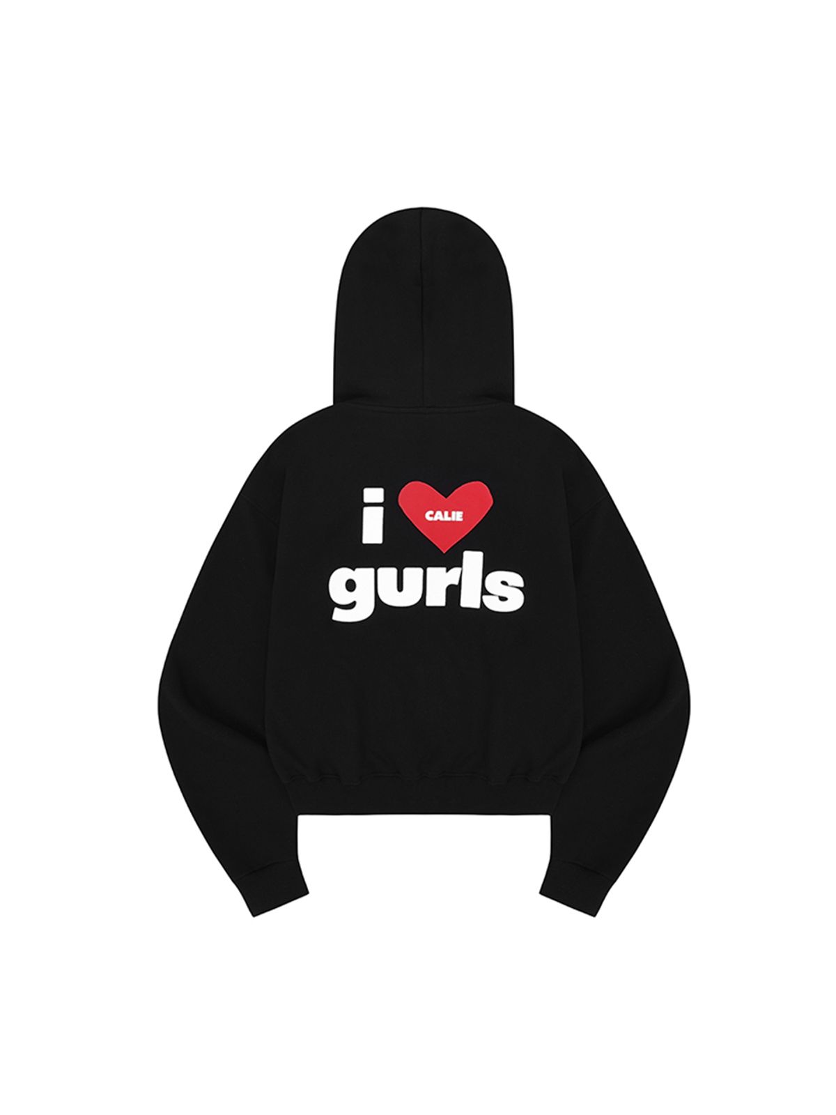 에즈이프 캘리(ASIF CALIE) GURLS CROP HOOD ZIPUP BLACK