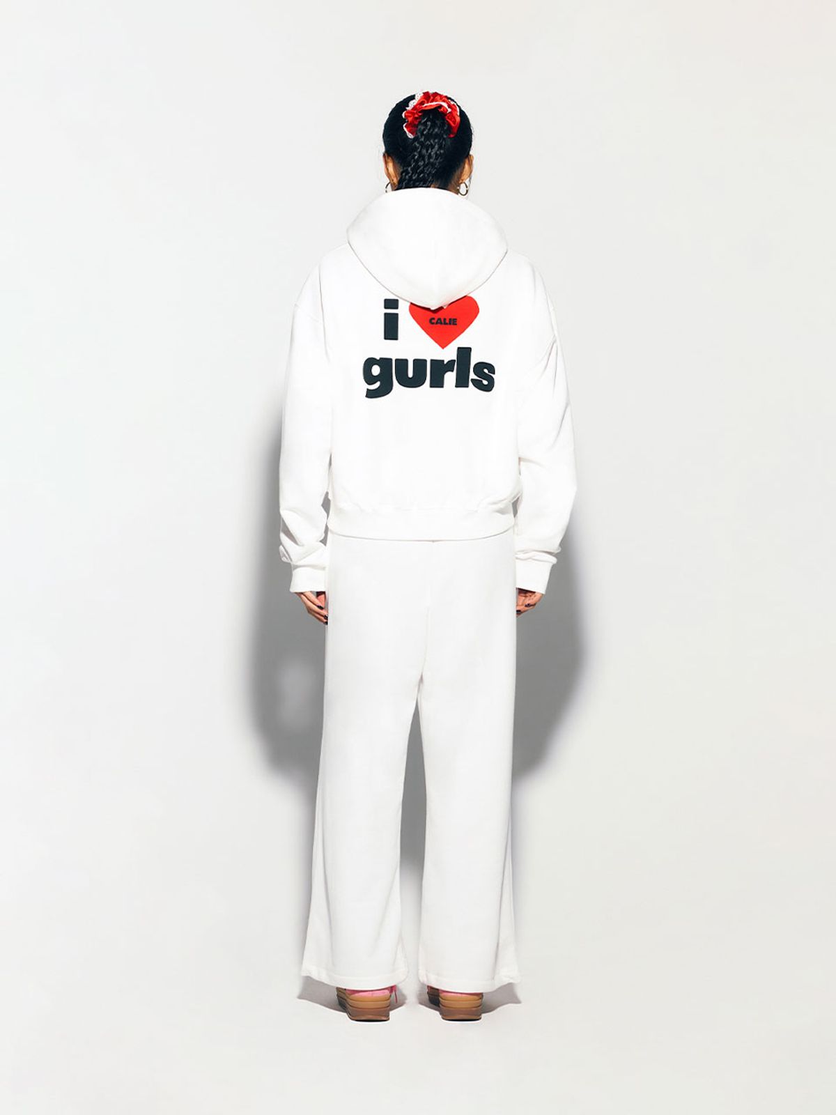 에즈이프 캘리(ASIF CALIE) GURLS CROP HOOD ZIPUP WHITE