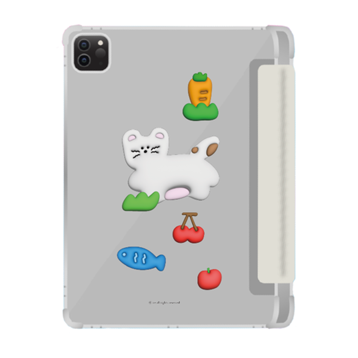이레케이스앤굿즈(IRECASEGOODS) 폭신냥이 갤럭시탭 아이패드 애플펜슬 수납가능 풀커버 파스텔