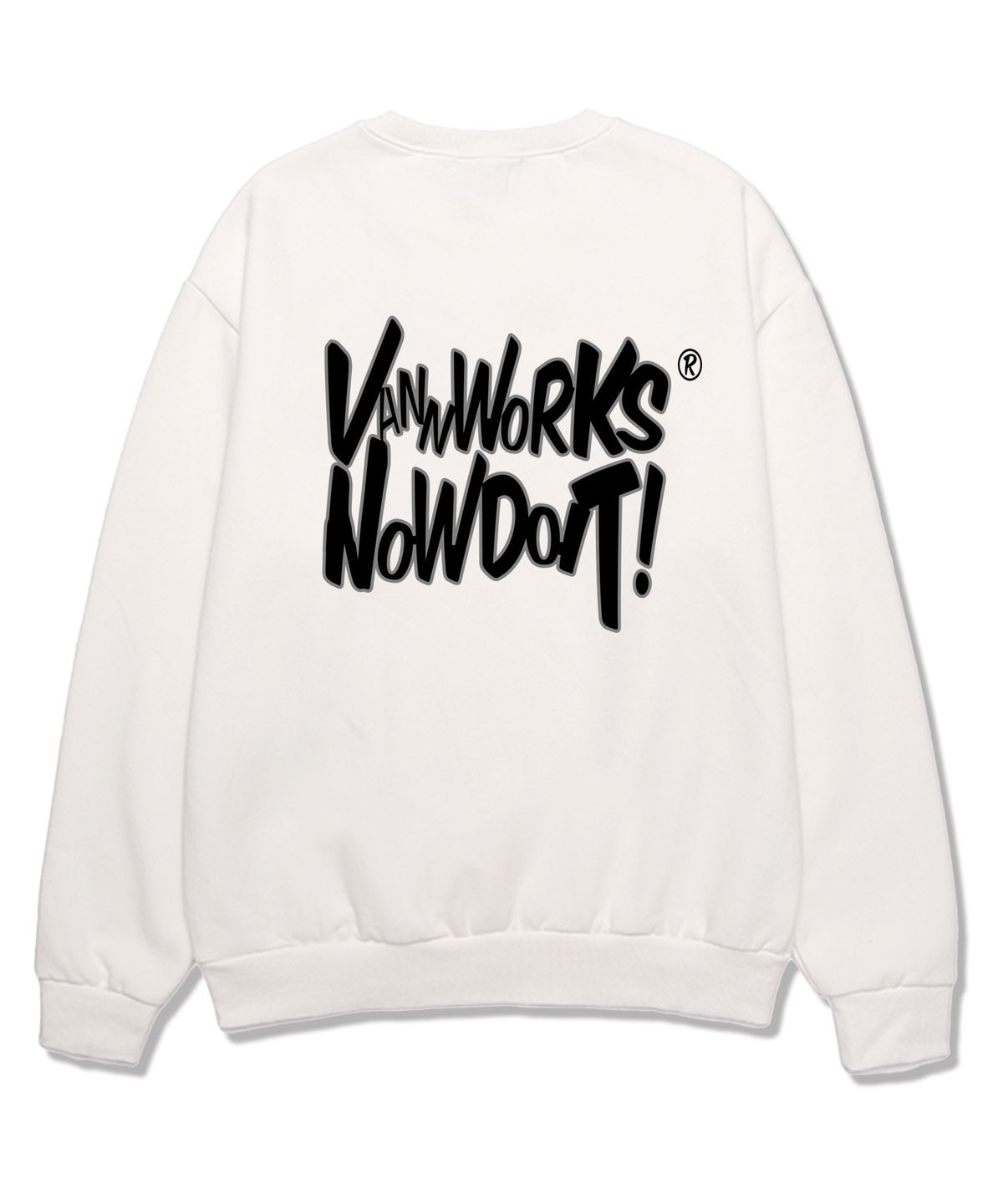 밴웍스(VANNWORKS) NOW DOIT OUTLINE 오버핏 맨투맨 (VLS0085) 화이트