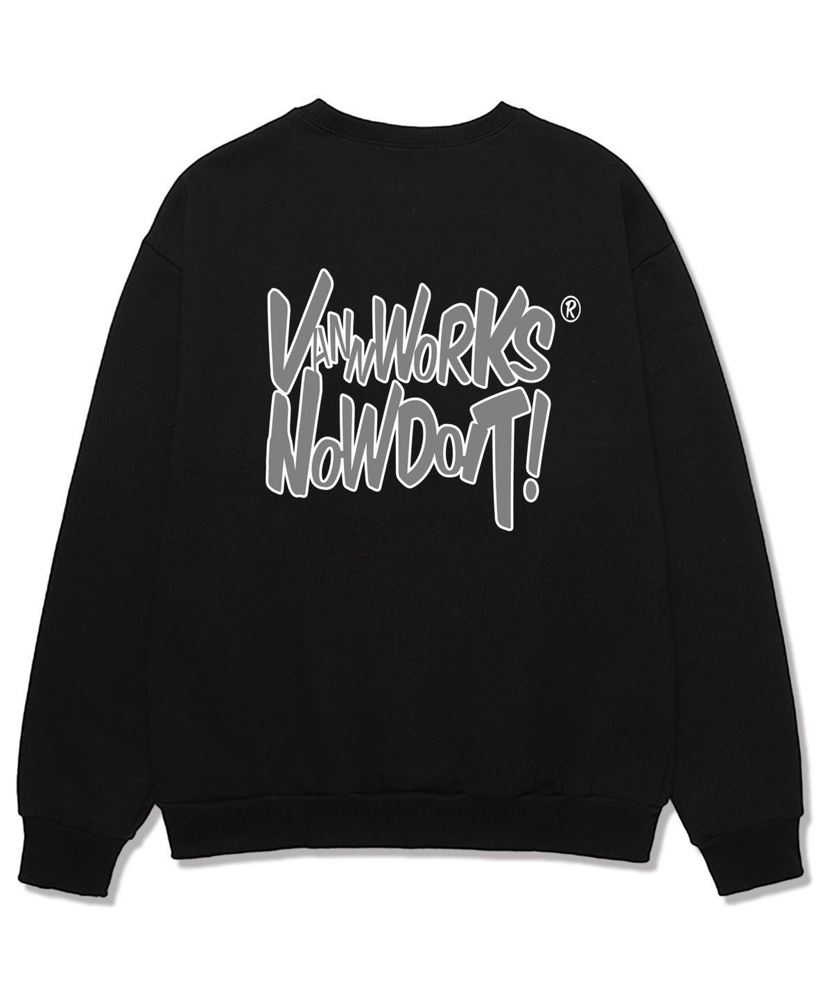 밴웍스(VANNWORKS) NOW DOIT OUTLINE 오버핏 맨투맨 (VLS0085) 블랙