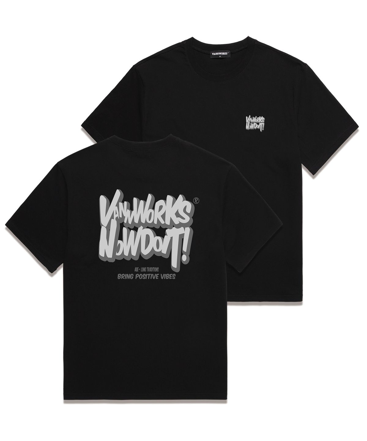 밴웍스(VANNWORKS) BRING NOW 오버핏 반팔 티셔츠 (VS0114) 블랙