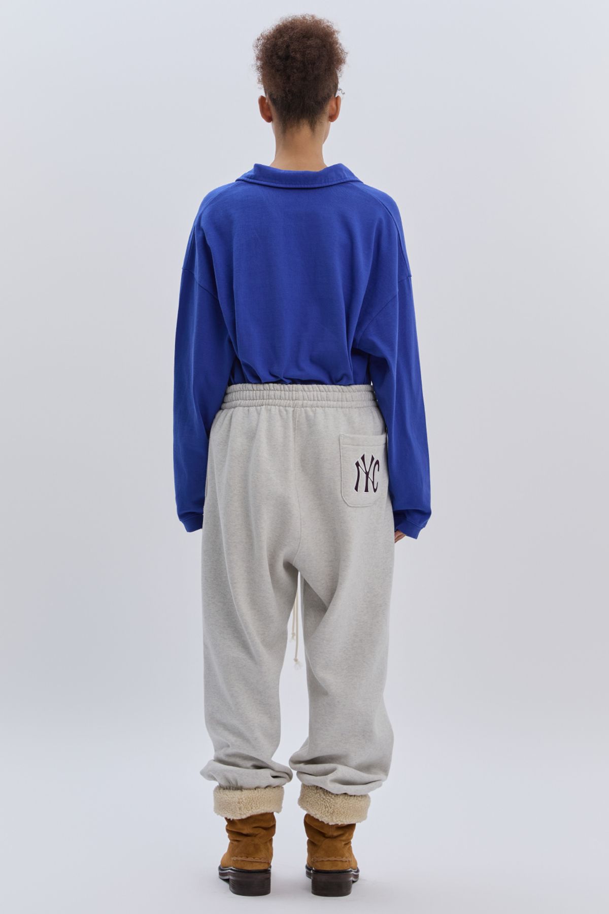 노앙(NOHANT) WASHED POLO LONG SLEEVE T-SHIRT BLUE