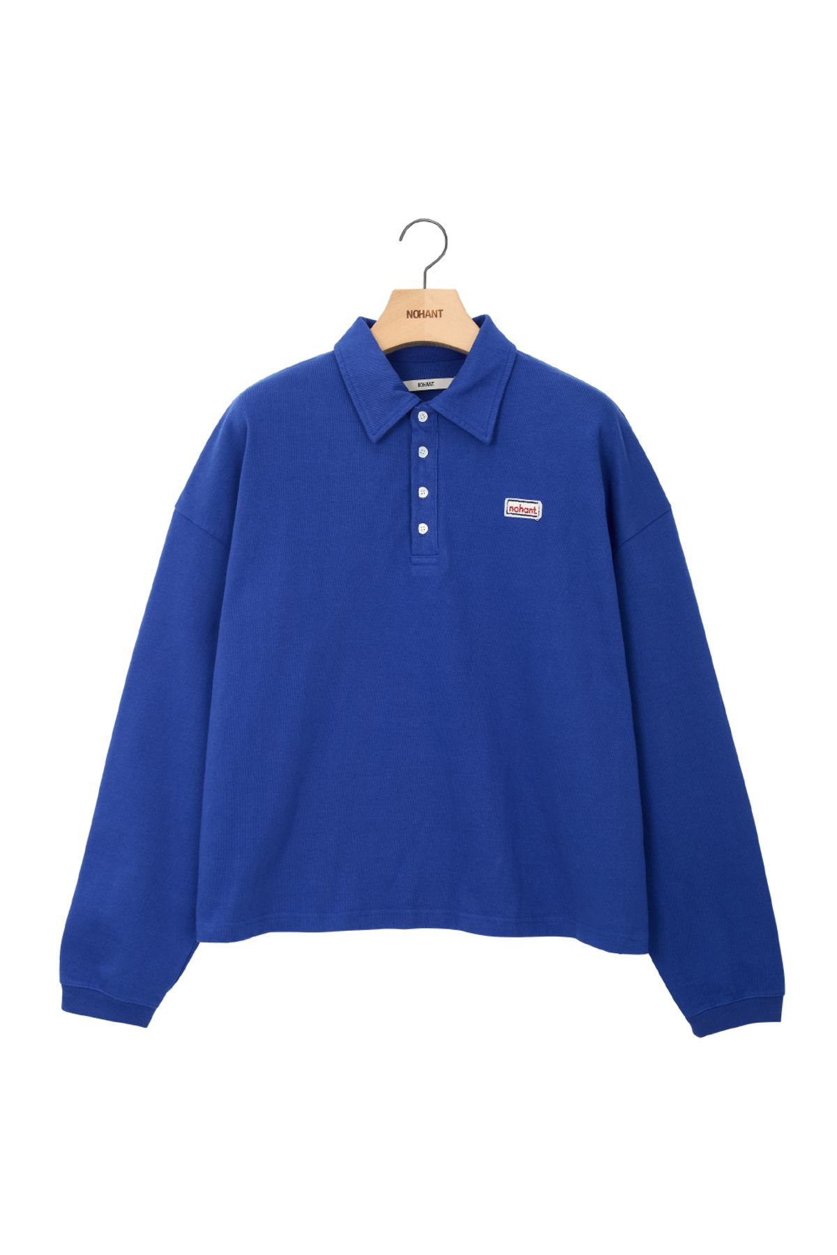 노앙(NOHANT) WASHED POLO LONG SLEEVE T-SHIRT BLUE