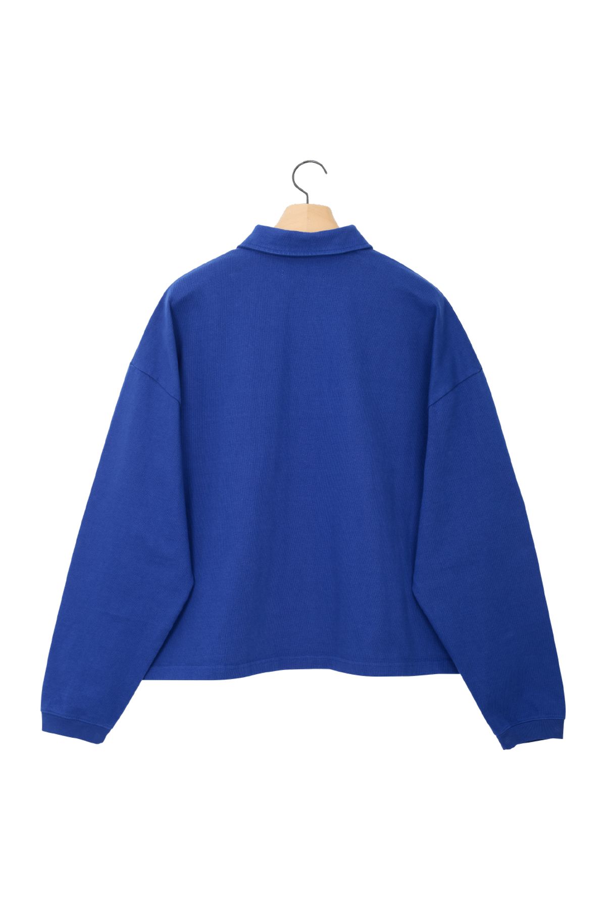 노앙(NOHANT) WASHED POLO LONG SLEEVE T-SHIRT BLUE
