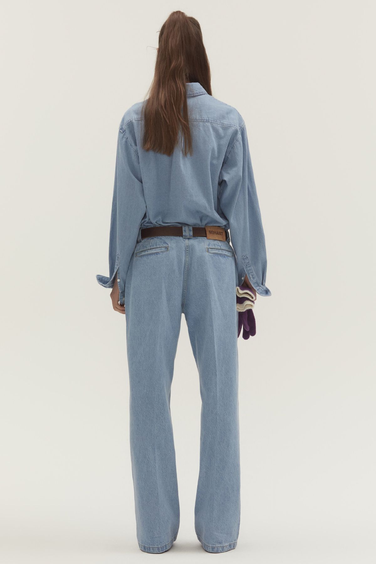 노앙(NOHANT) WASHED LOOSE FIT DENIM PANTS LIGHT BLUE