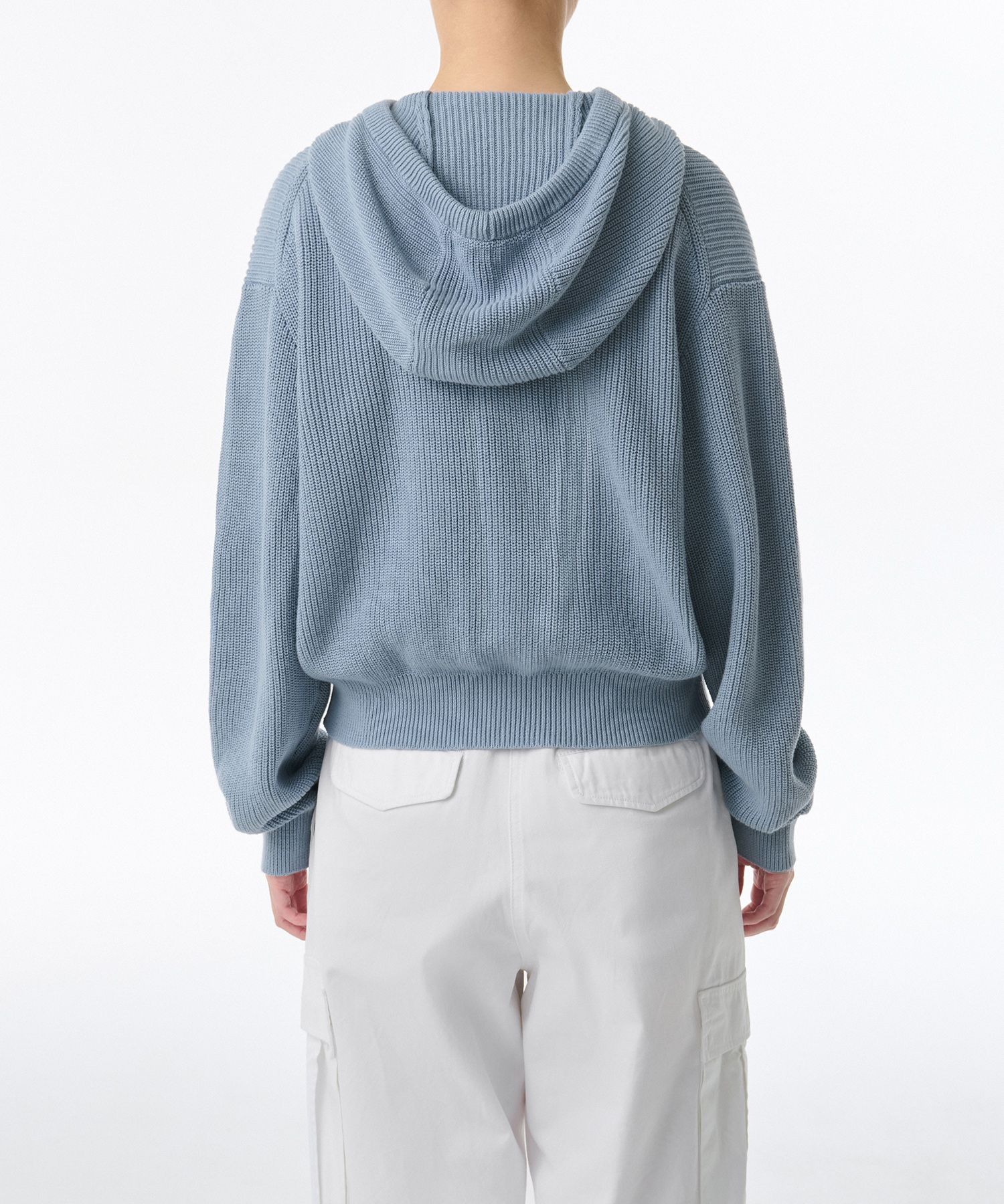 MUSINSA | MUSINSA STANDARD WOMAN Women's Ribbed Knit Hooded Zip-Up