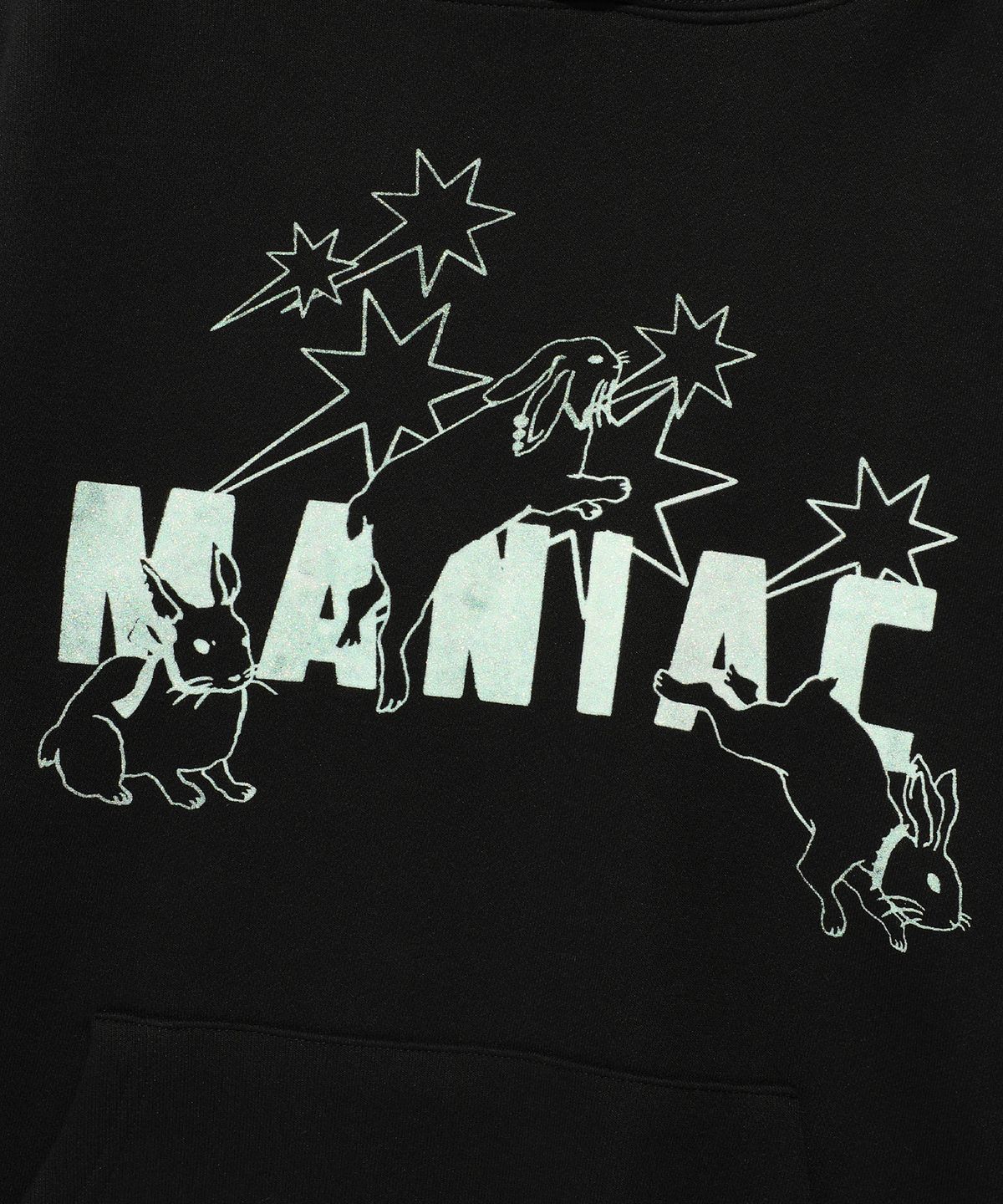 나이스고스트클럽(NICEGHOSTCLUB) MANIAC RABBITS HOODIE_BLACK(NG2EFUM410A)