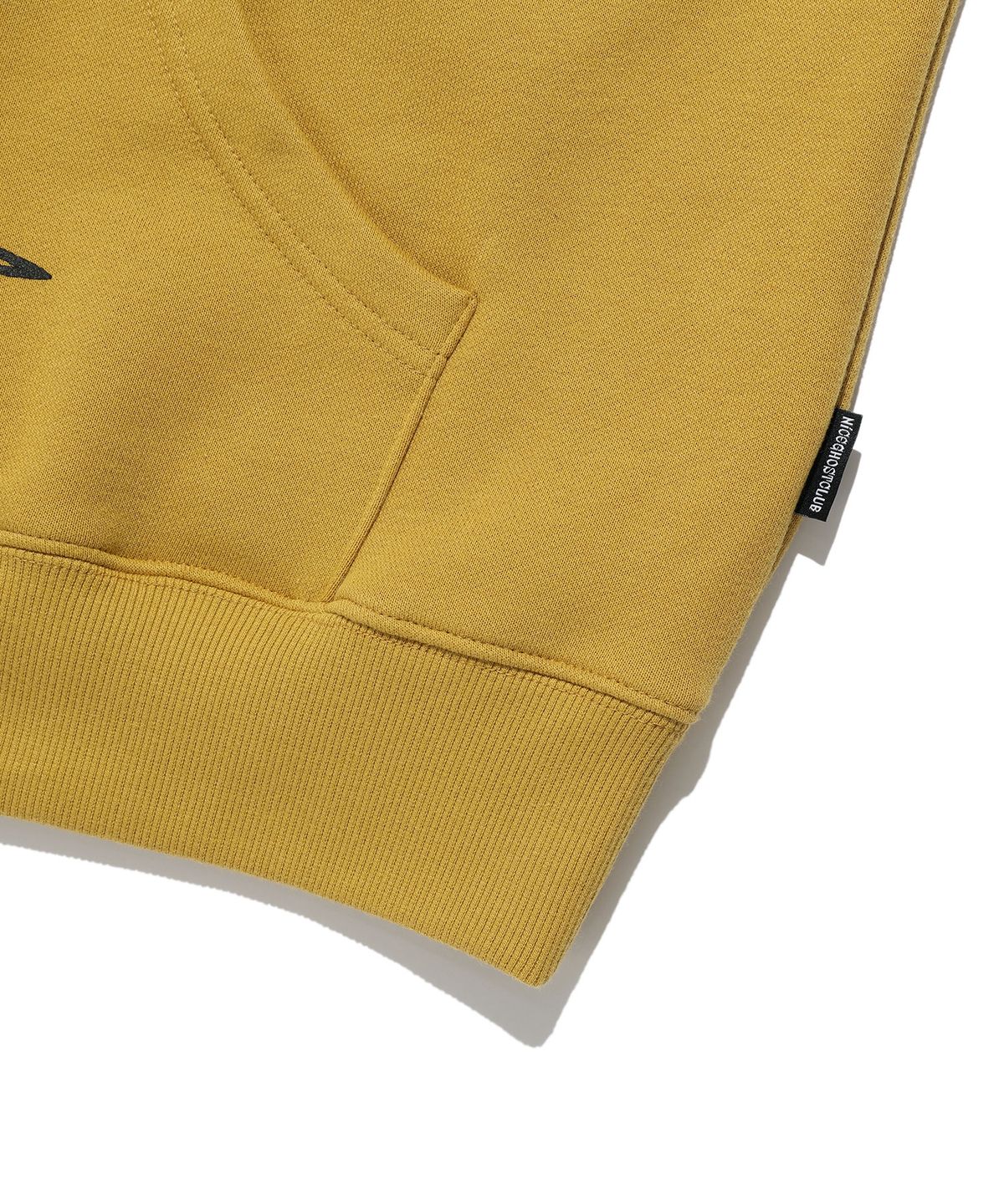 나이스고스트클럽(NICEGHOSTCLUB) A FALLING CAT HOODIE_MUSTARD(NG2EFUM415A)